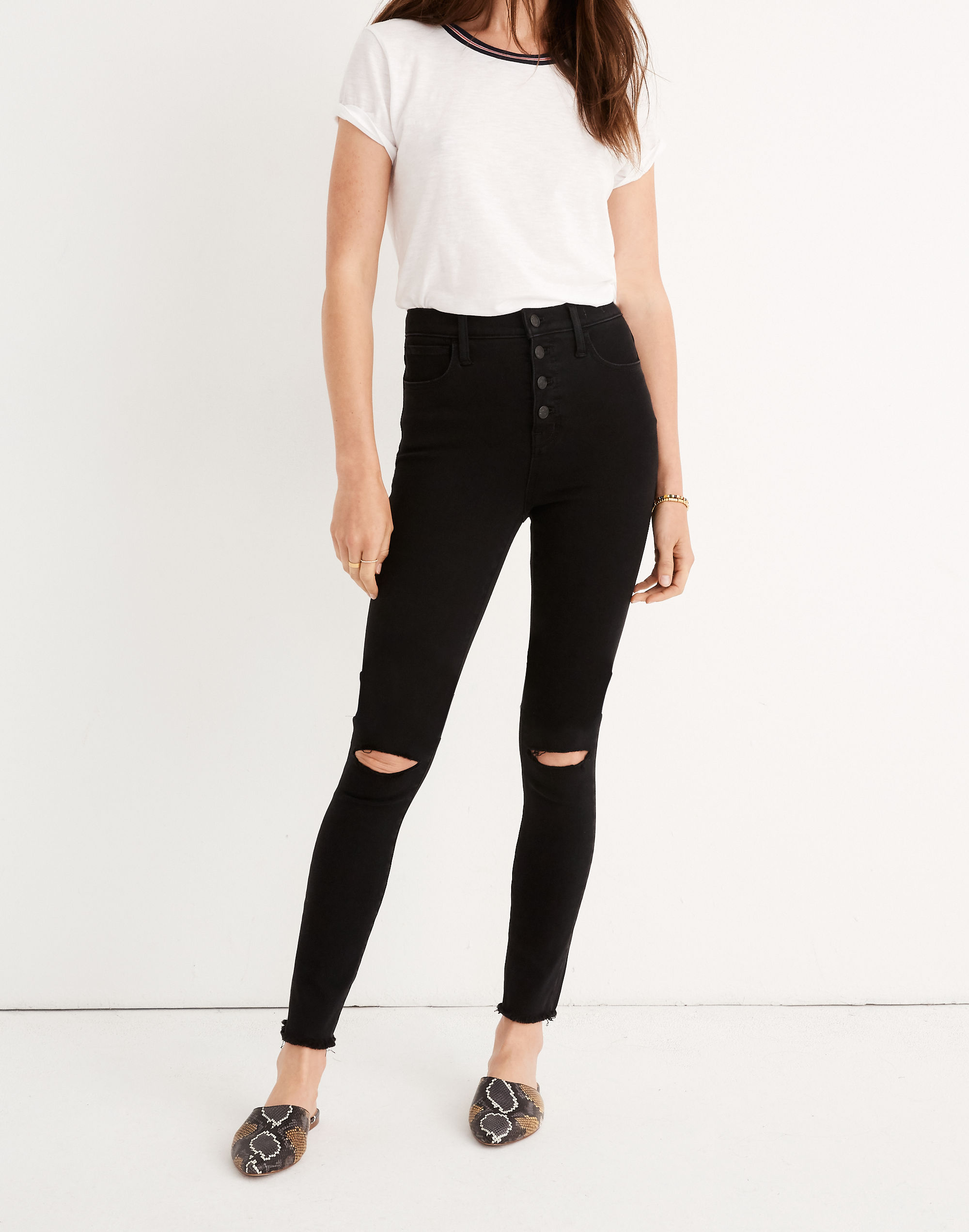 10" High-Rise Roadtripper Jeggings: Button-Front Edition