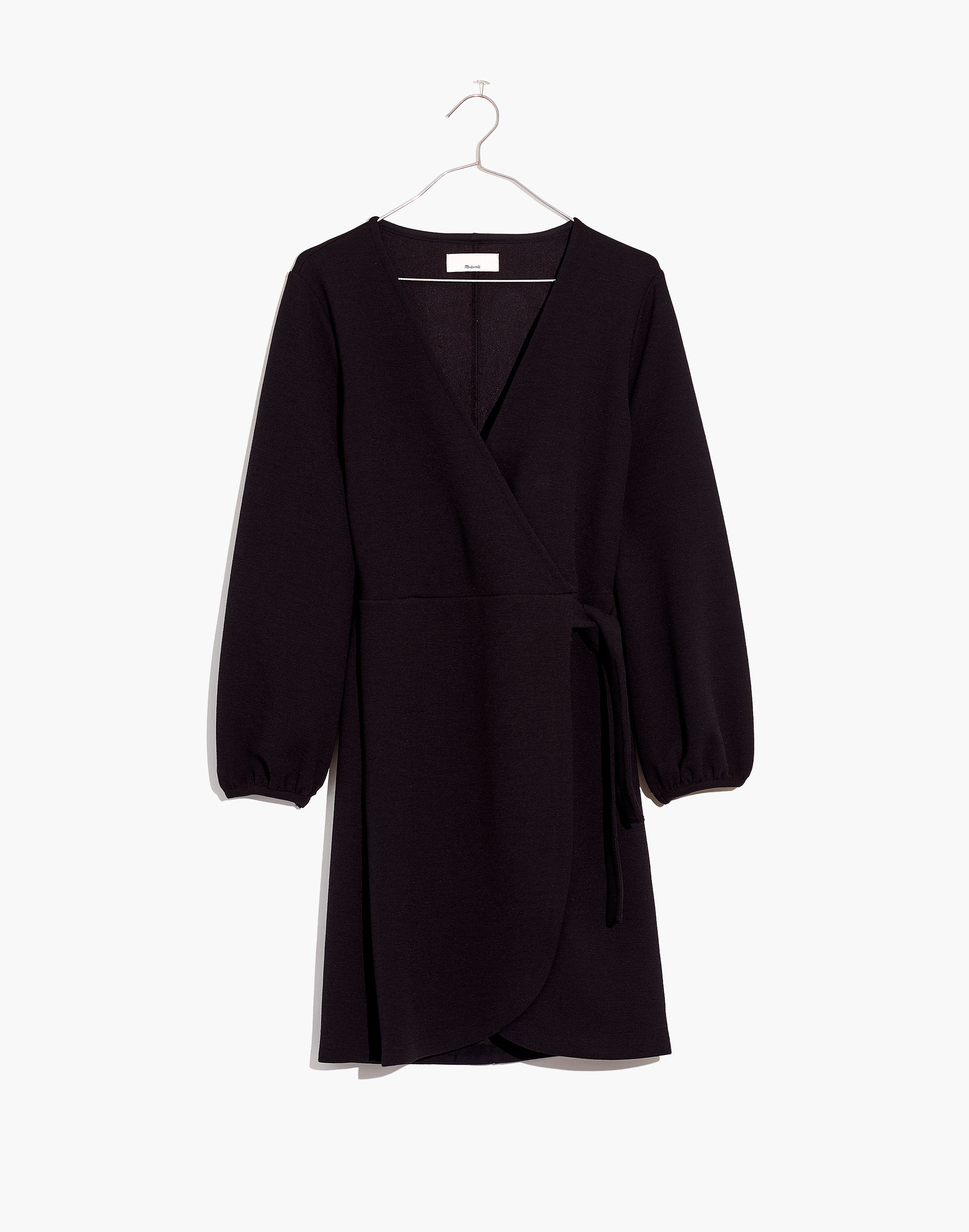 Petite Texture &amp; Thread Long-Sleeve Side-Tie Dress