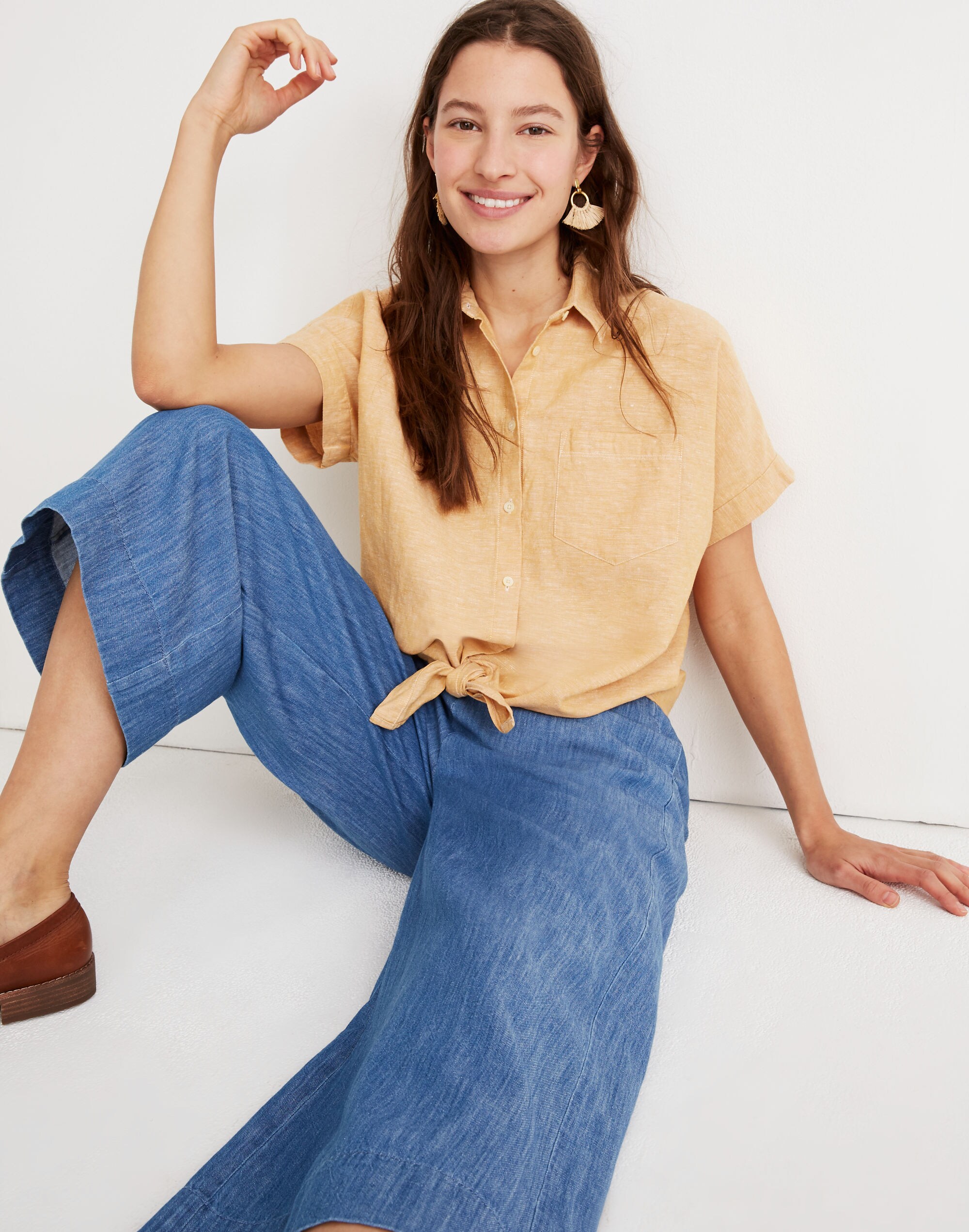 Tall Chambray Huston Pull-On Crop Pants