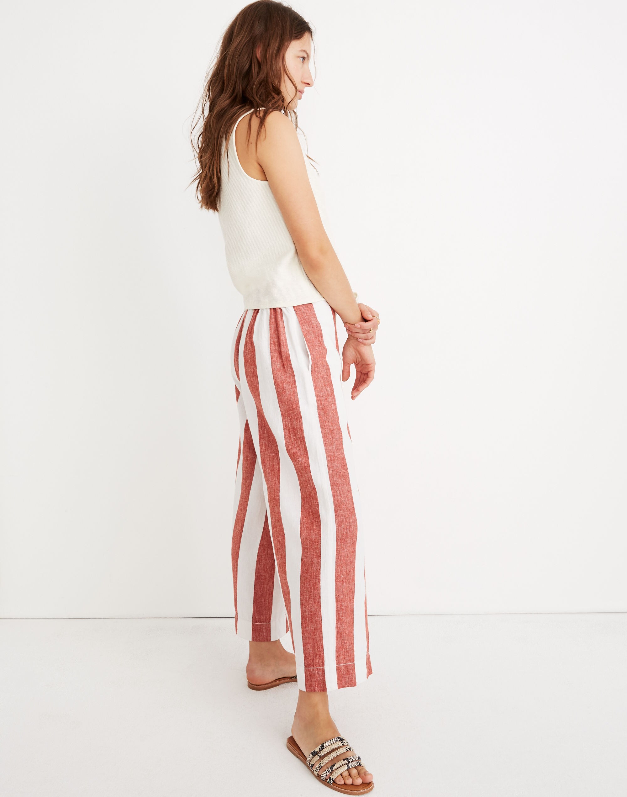Huston Pull-On Crop Pants in Bold Stripe