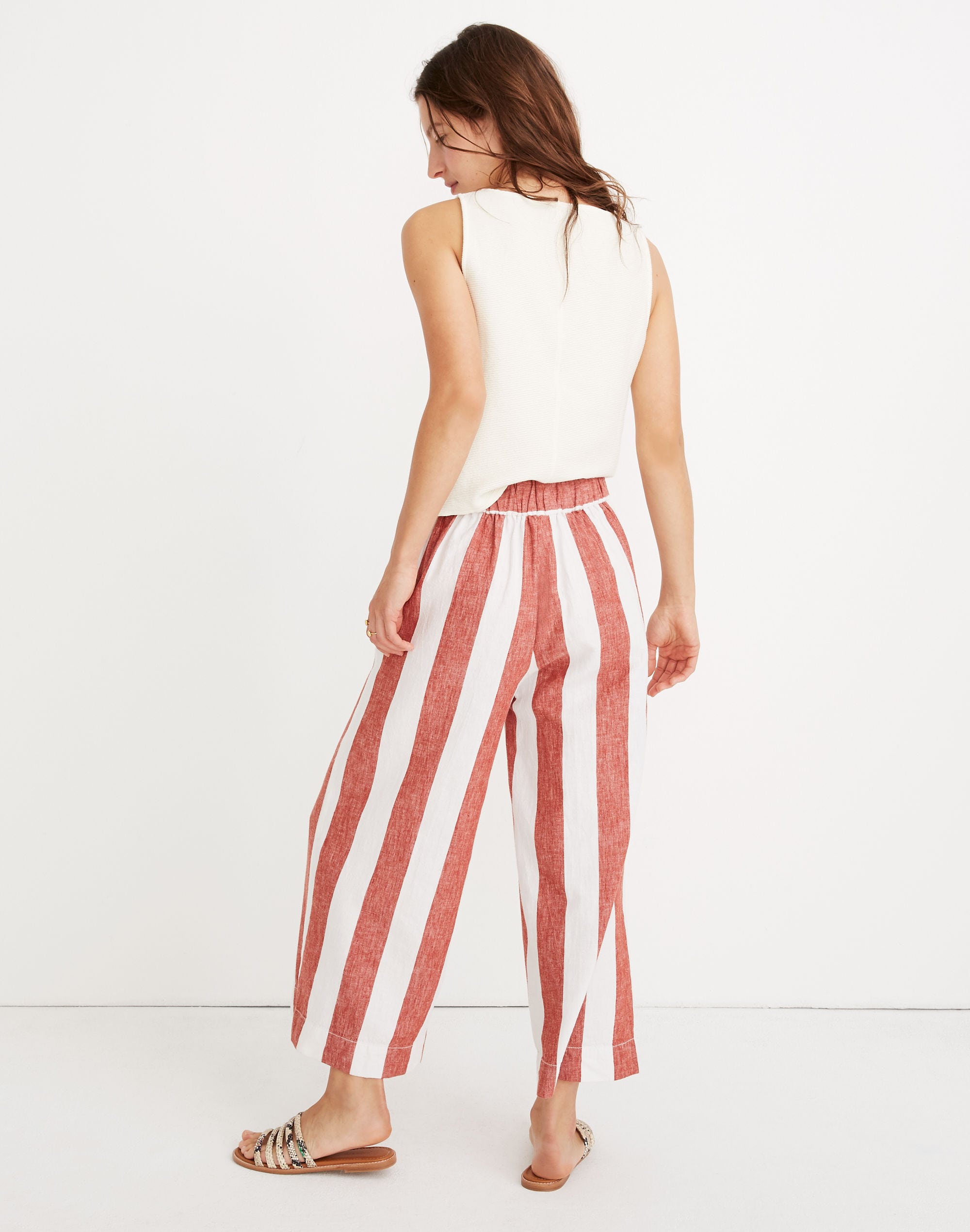 Huston Pull-On Crop Pants in Bold Stripe