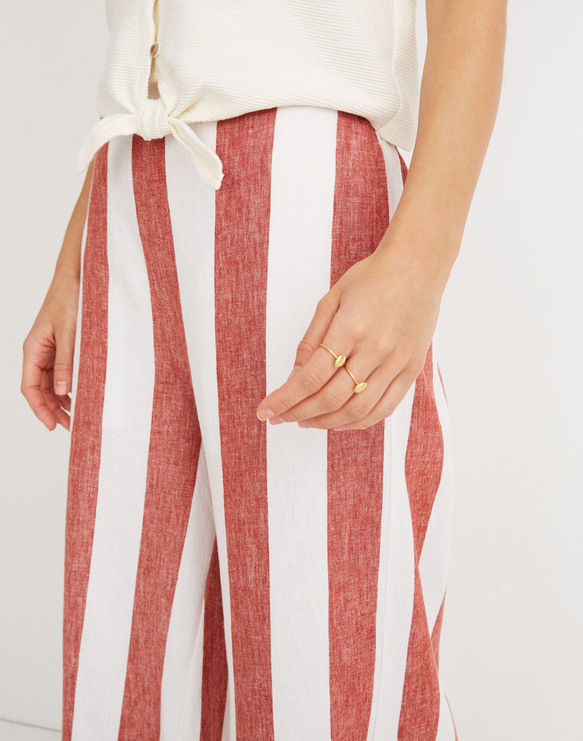 Huston Pull-On Crop Pants in Bold Stripe