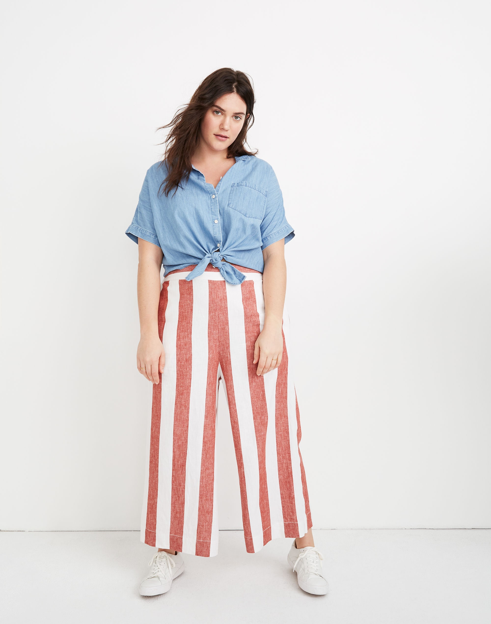 huston pull-on crop pants in bold stripe