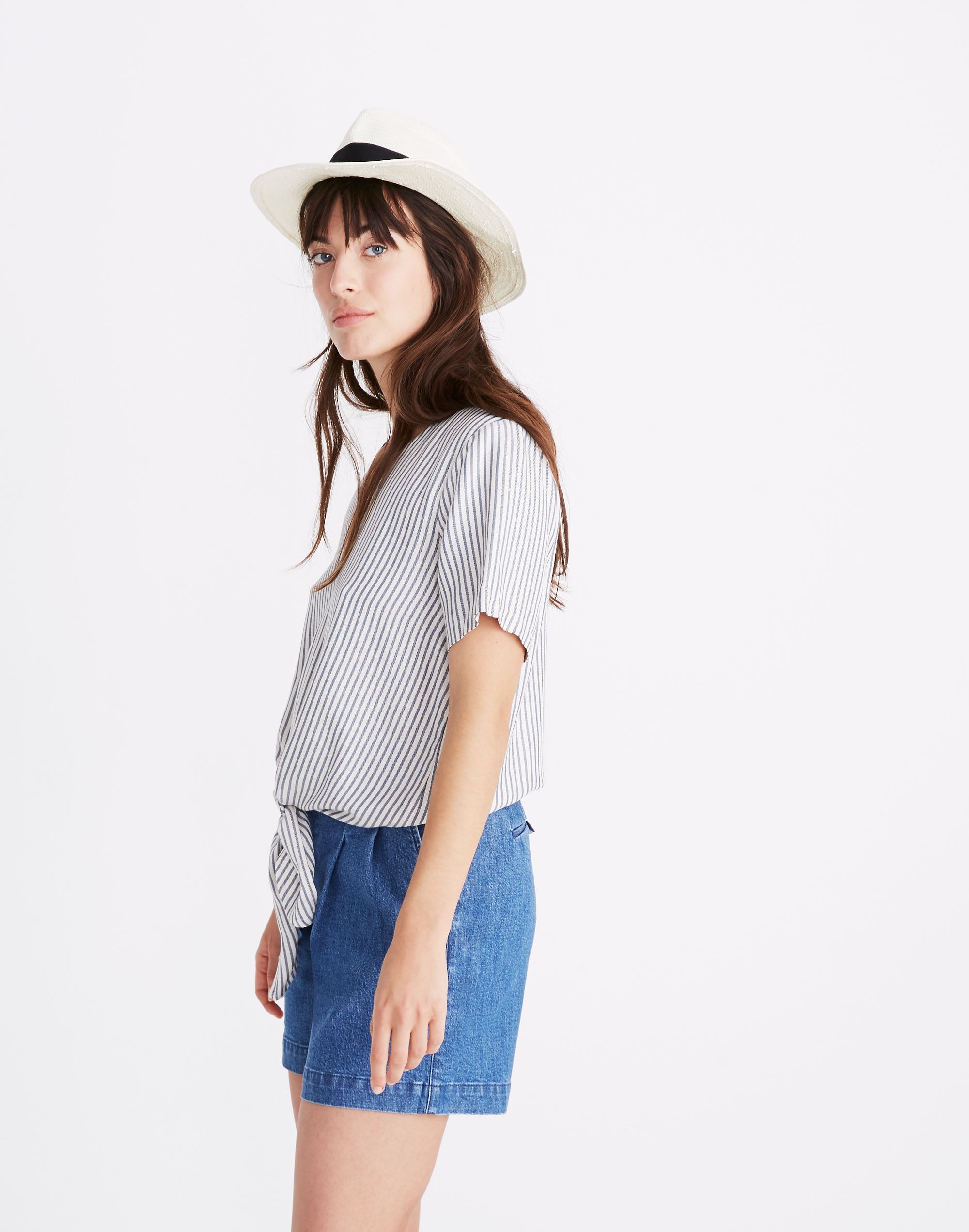 Novel Tie-Front Top in Stripe