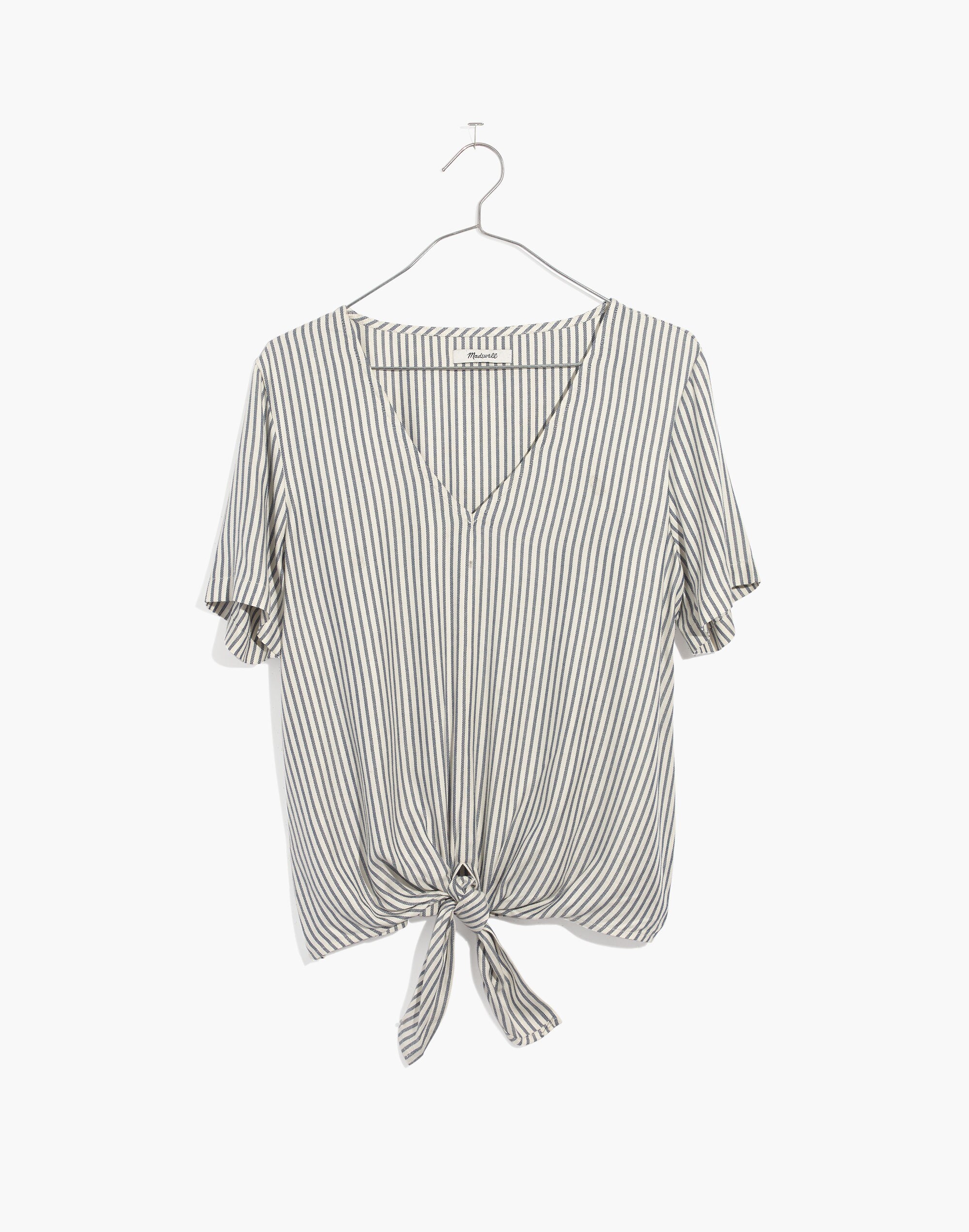 Novel Tie-Front Top in Stripe