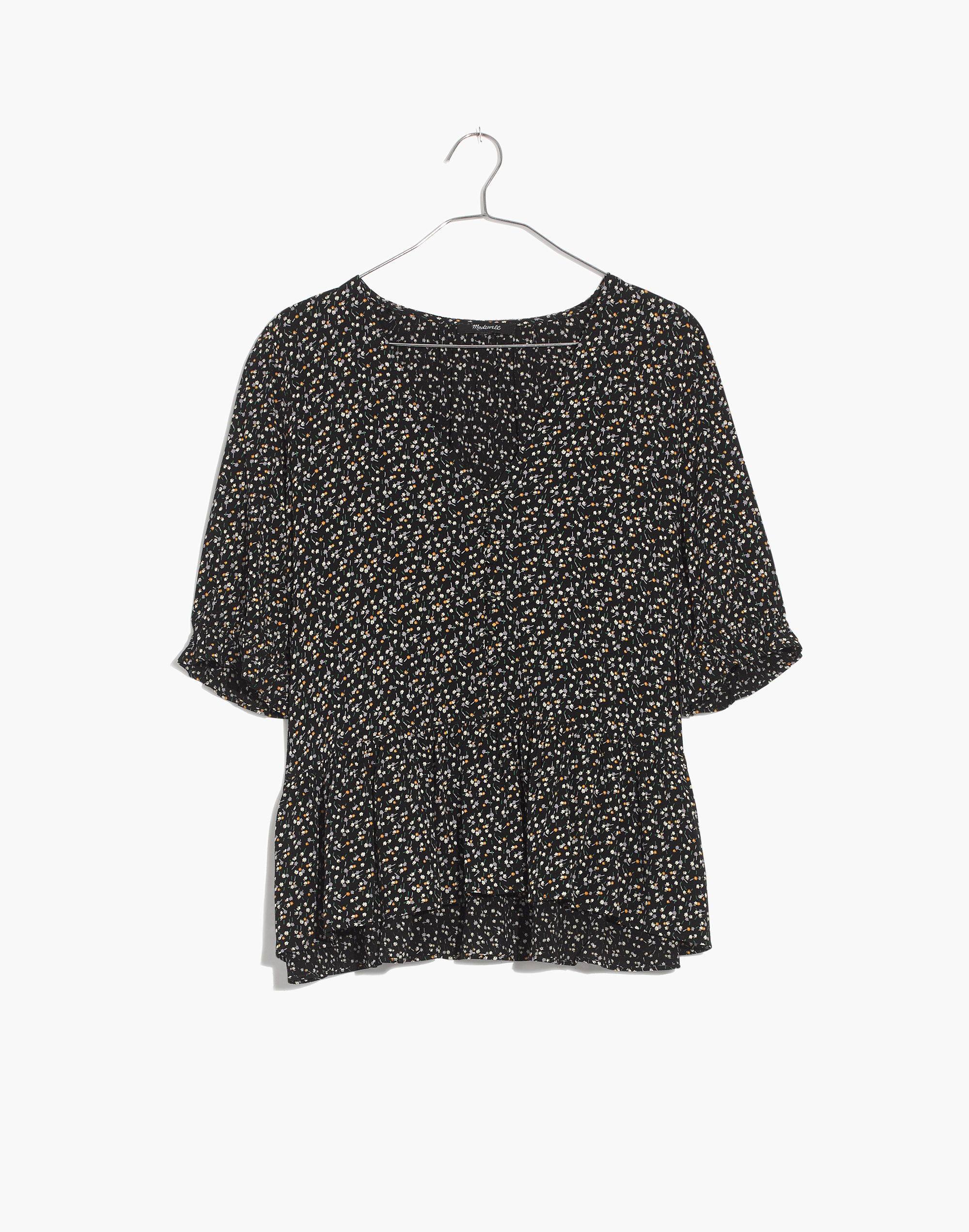 Courtyard Ruffle-Hem Top in Playground Posies