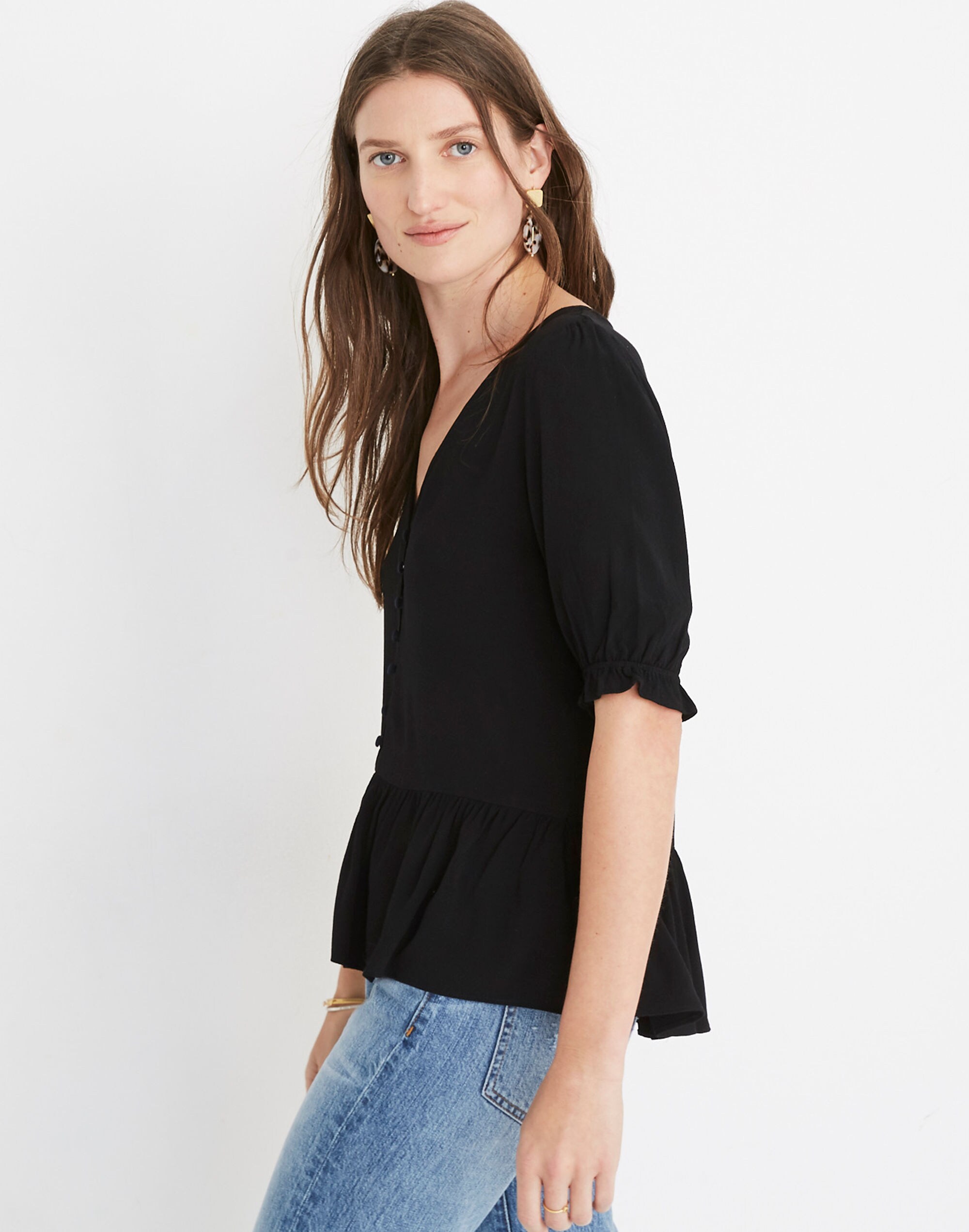 Courtyard Ruffle-Hem Top