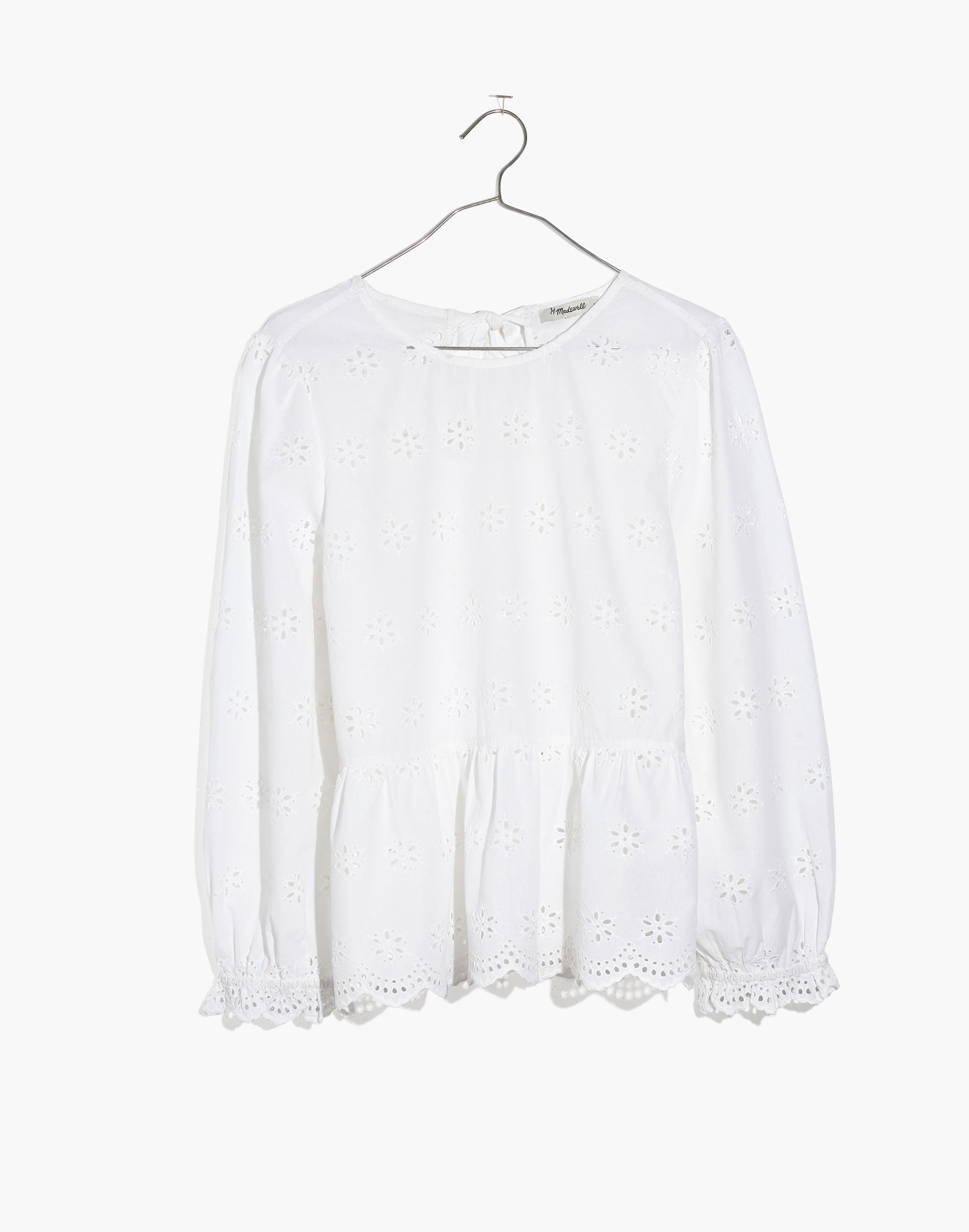 Eyelet Keyhole Peplum Top