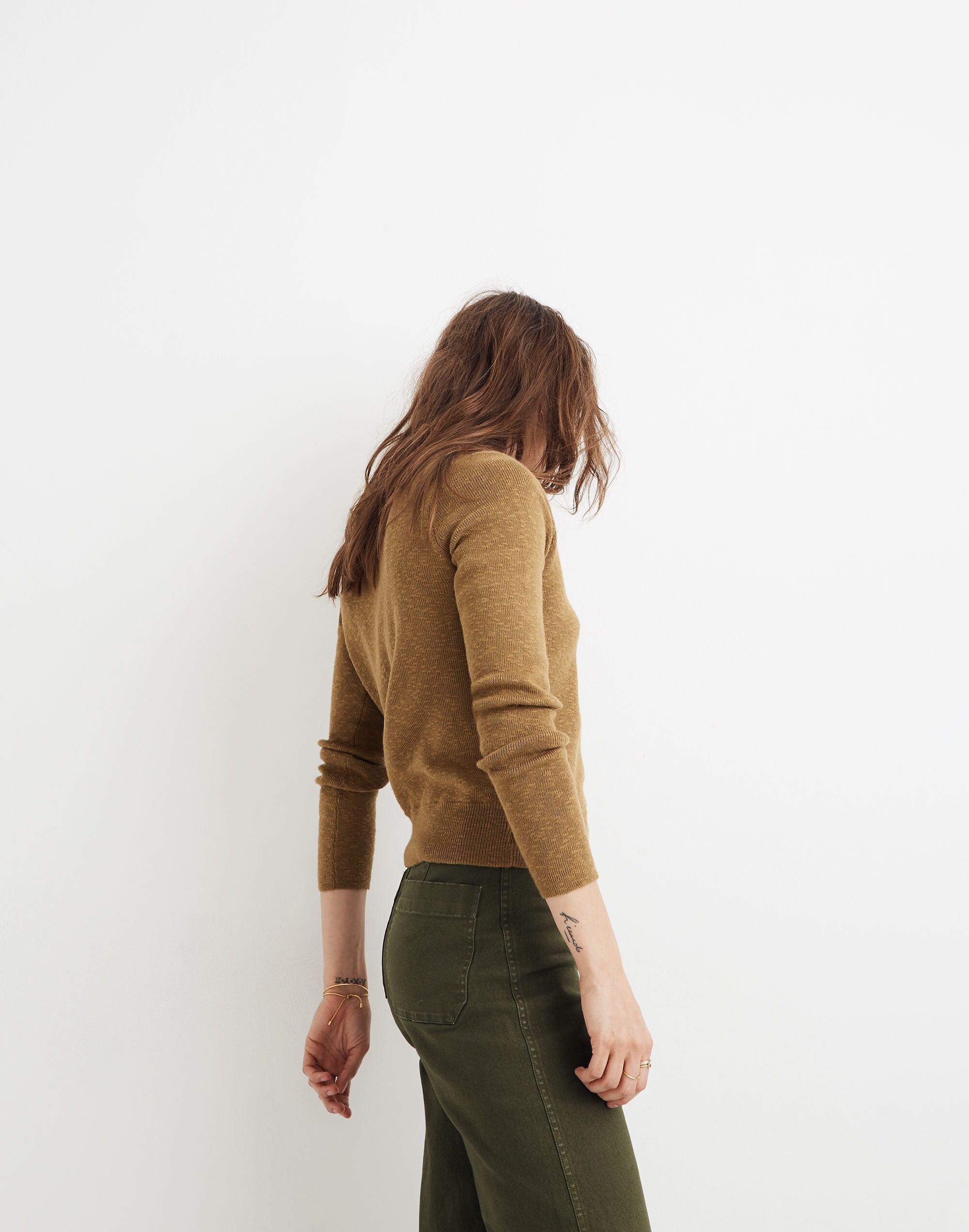 Wrap-Front Pullover Sweater