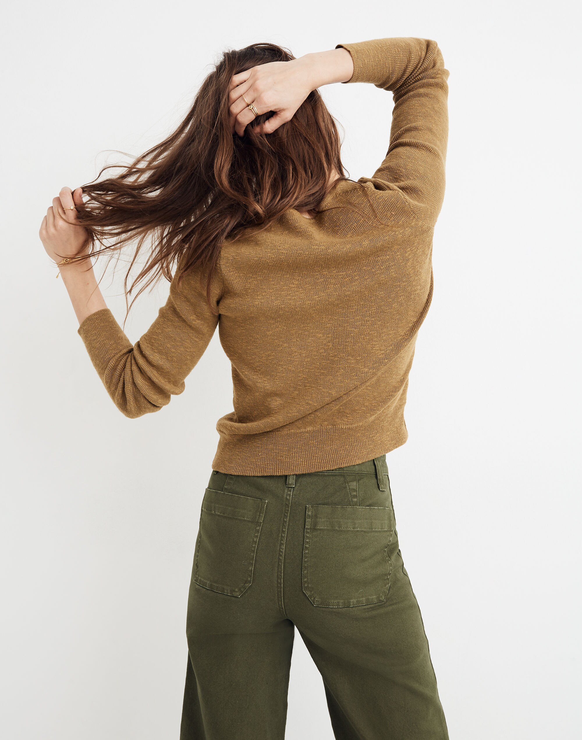 Wrap-Front Pullover Sweater