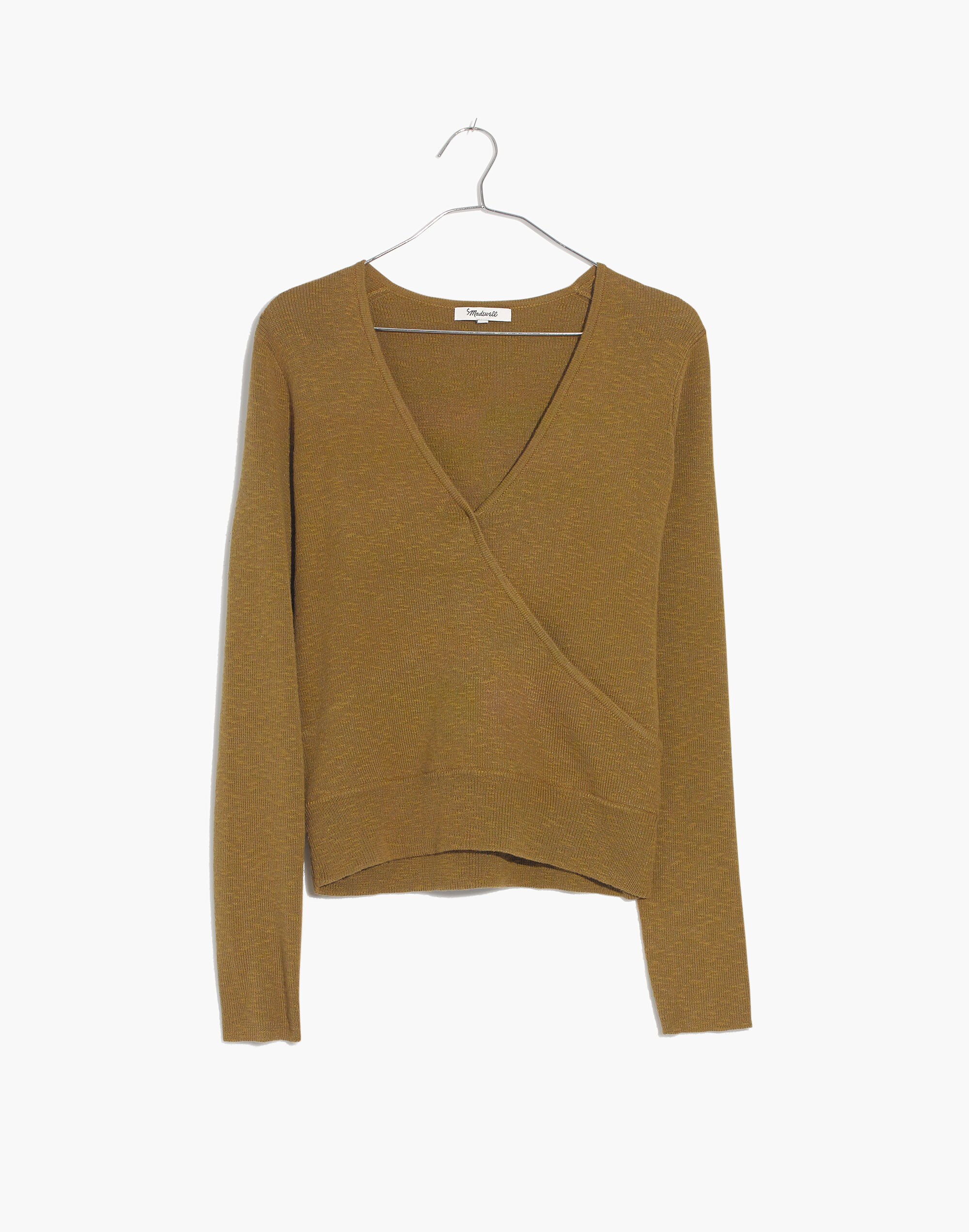 Wrap-Front Pullover Sweater
