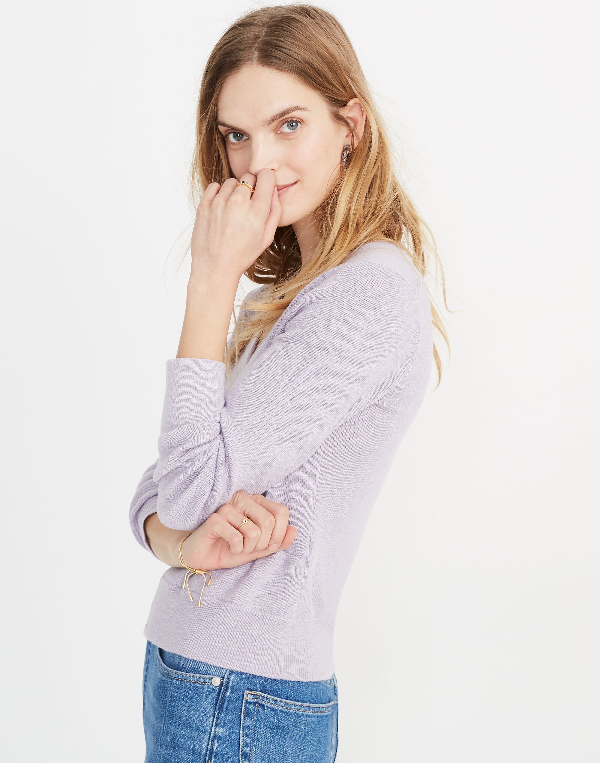 Wrap-Front Pullover Sweater