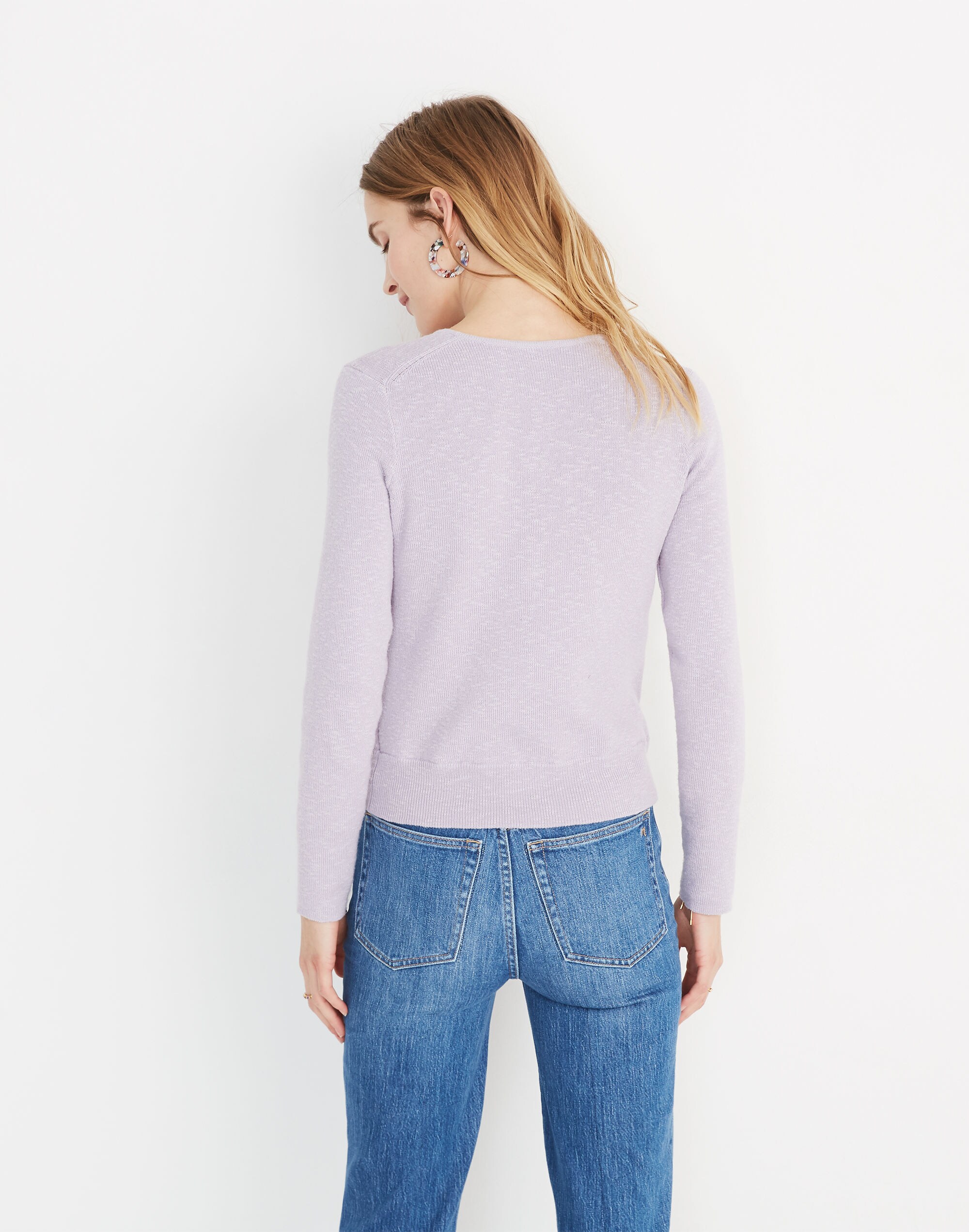 Wrap-Front Pullover Sweater