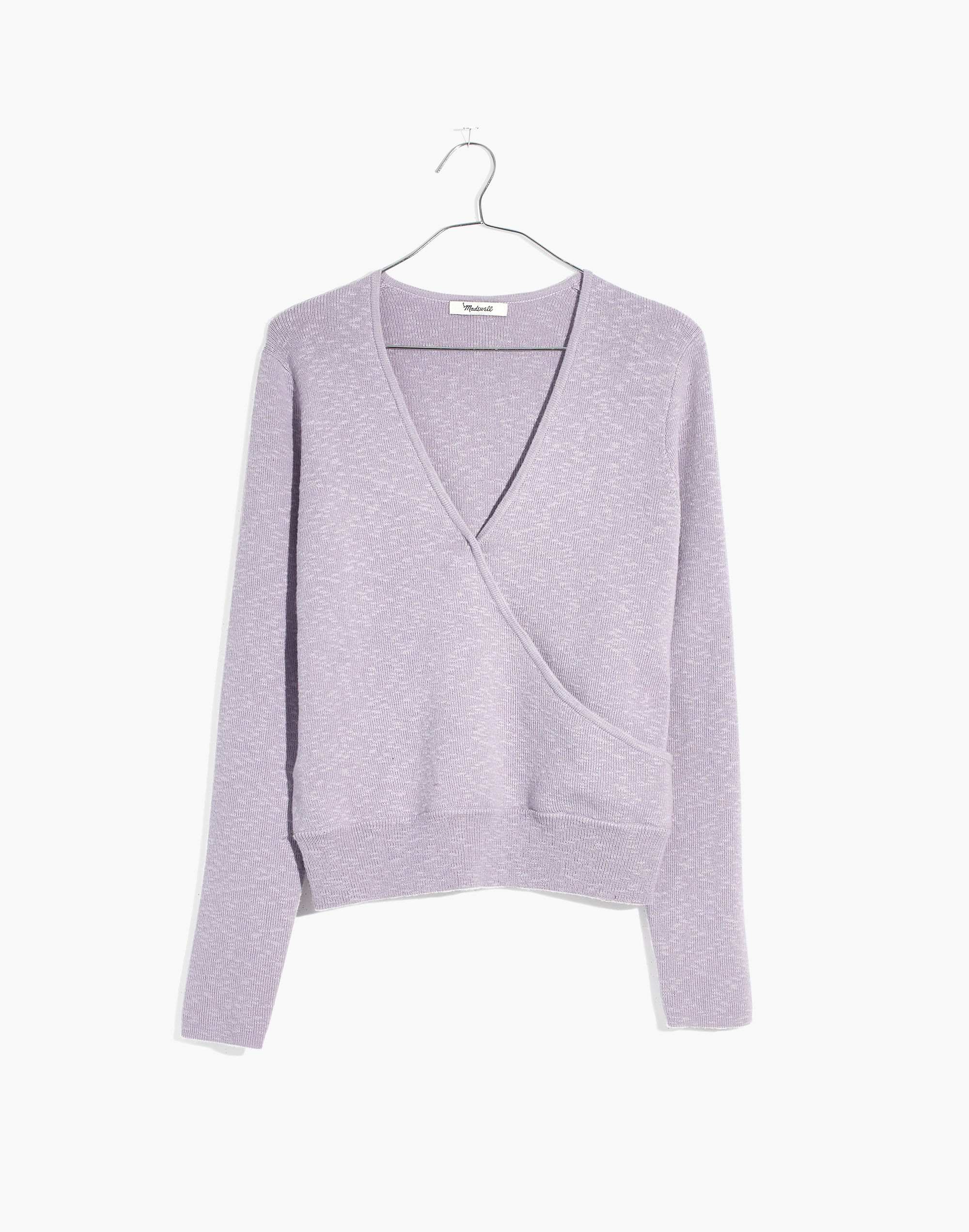 Wrap-Front Pullover Sweater