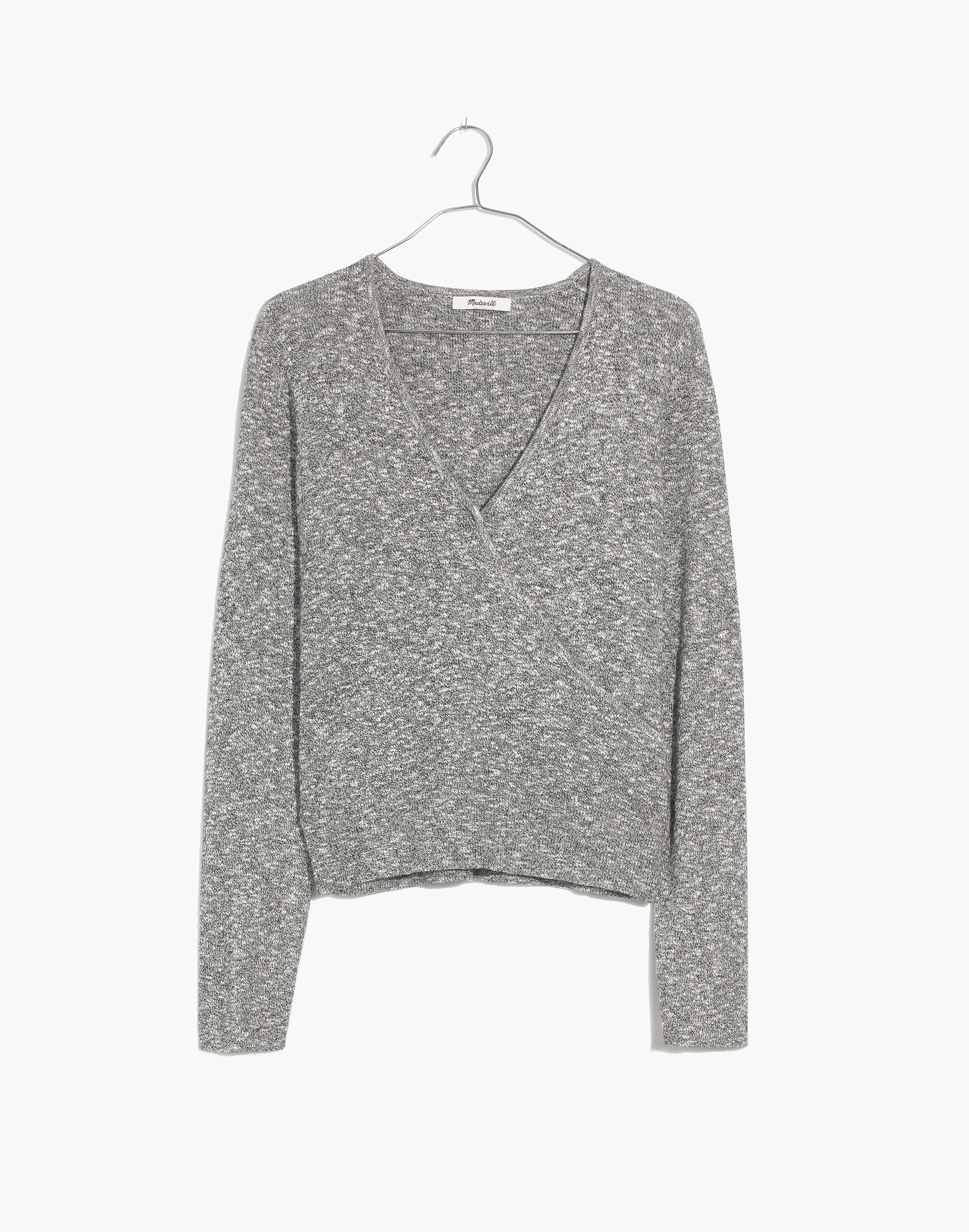 Wrap-Front Pullover Sweater