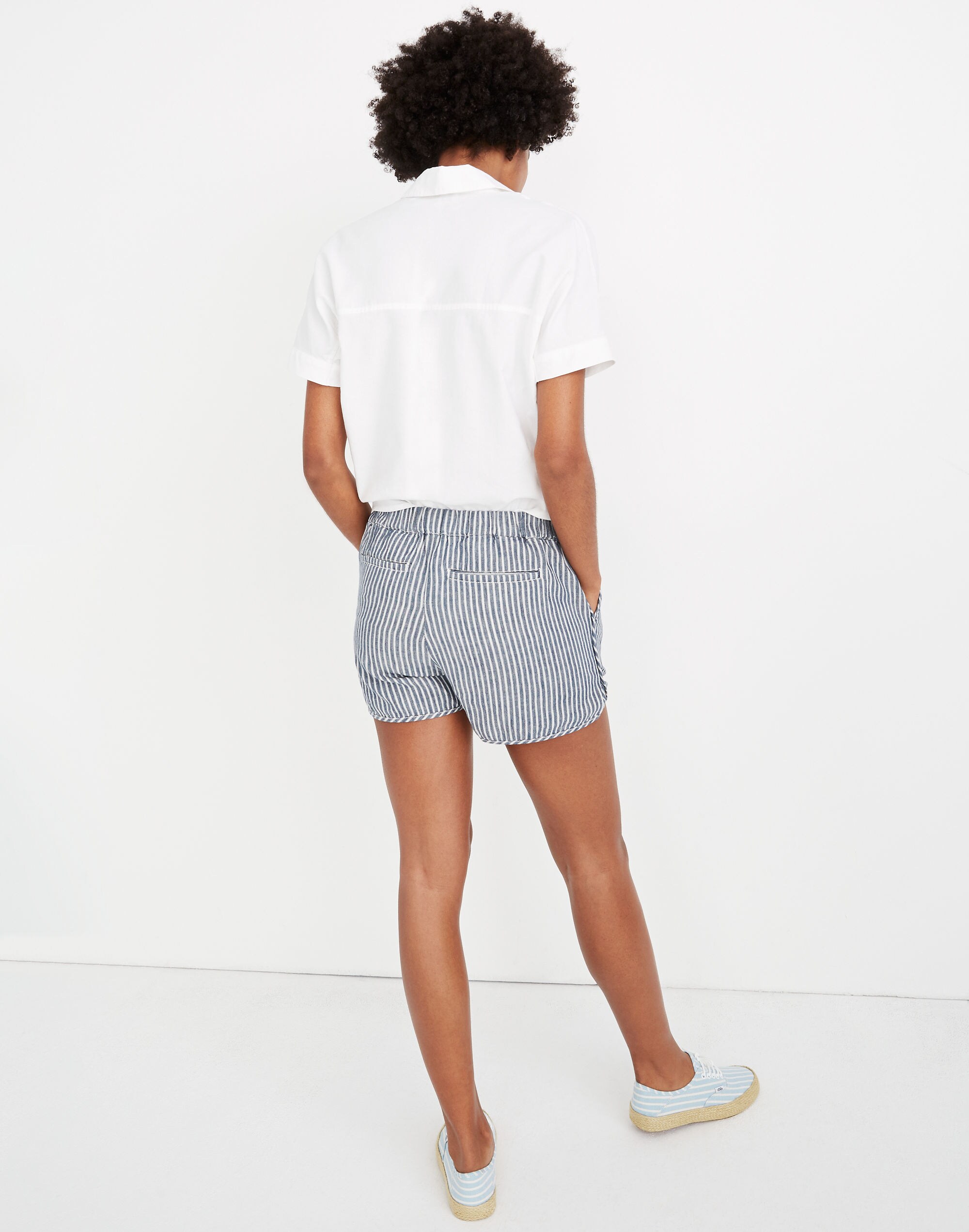 Pull-On Shorts in Railroad Stripe
