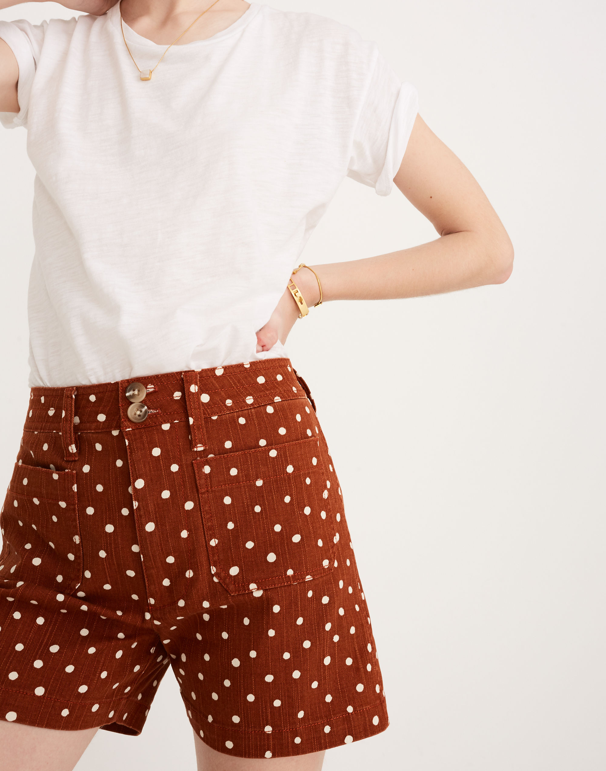 Emmett Patch Pocket Shorts in Inkspot Dots