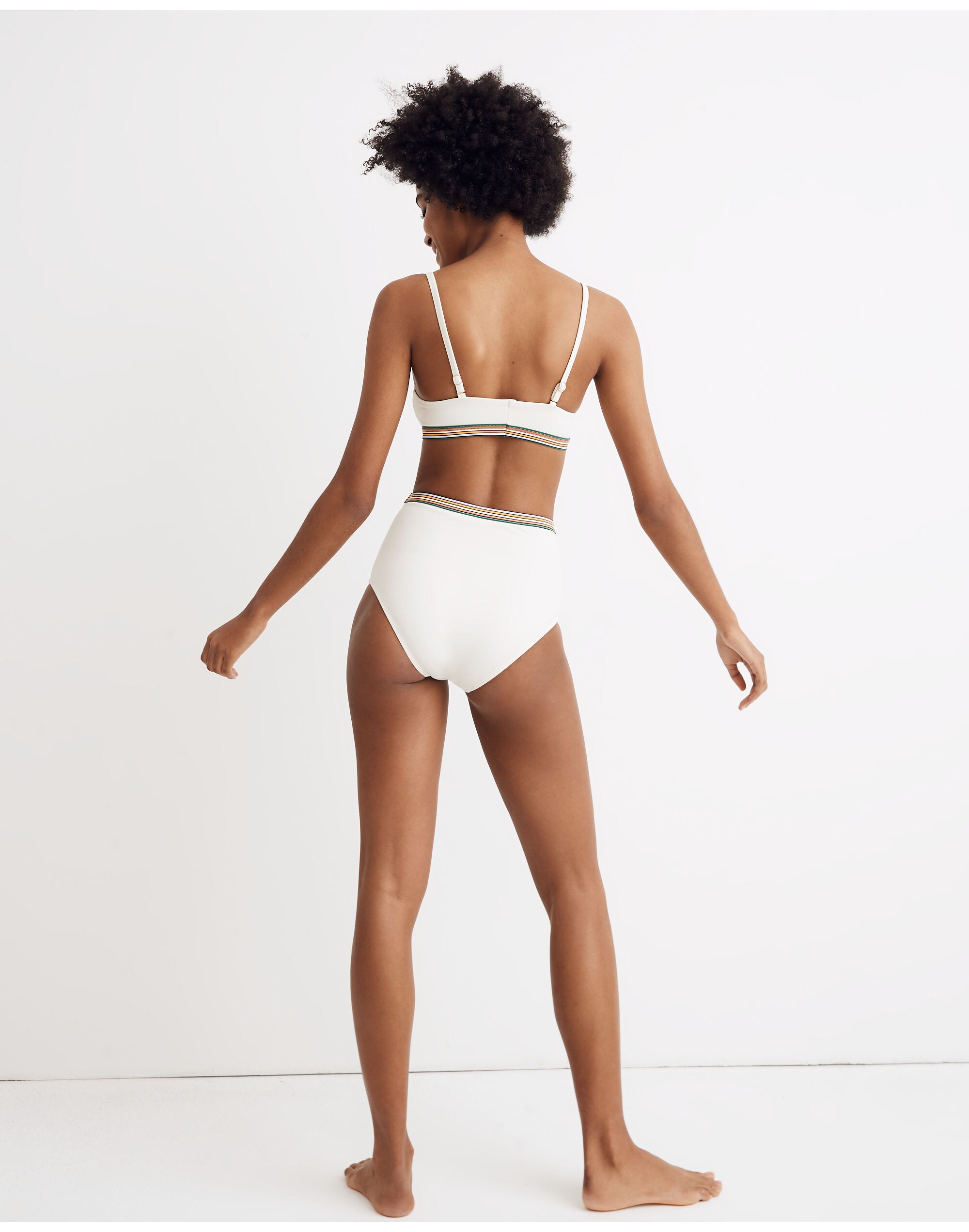 Madewell Second Wave Rainbow-Trimmed Sport Bikini Top