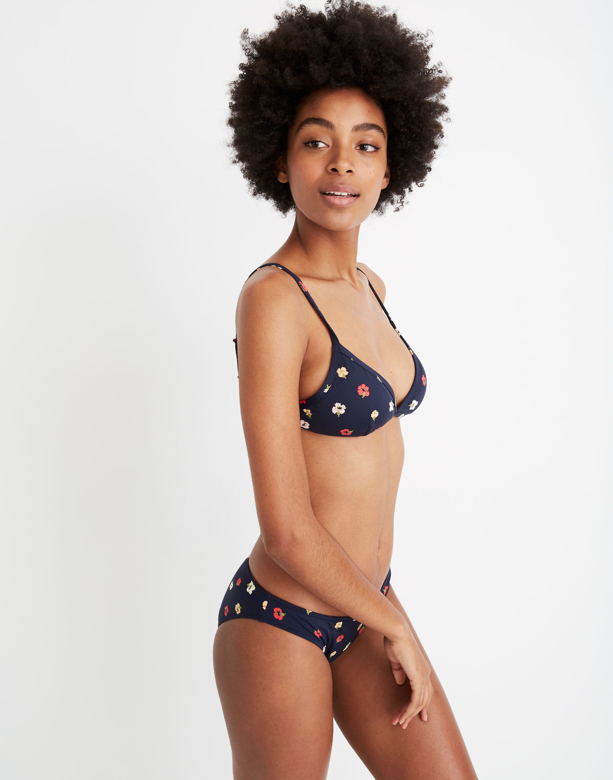 Madewell Second Wave Bralette Bikini Top in Confetti Floral