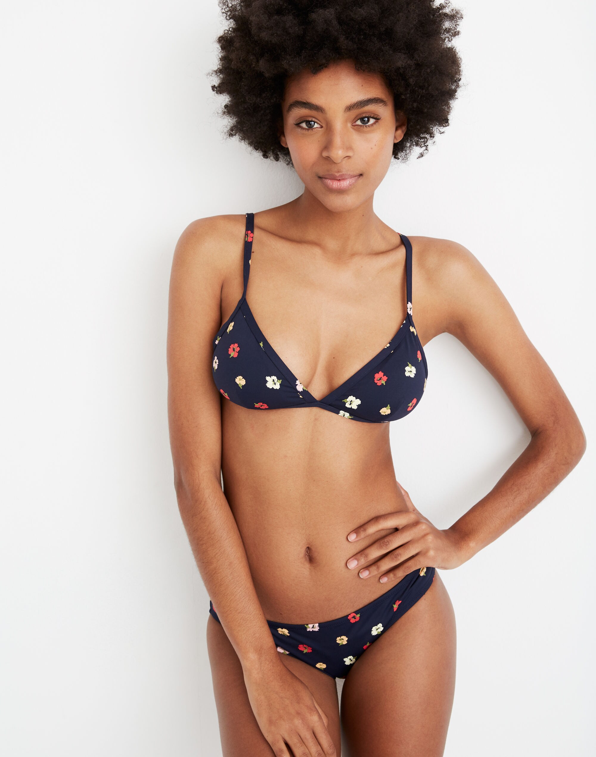 Madewell Second Wave Bralette Bikini Top in Confetti Floral