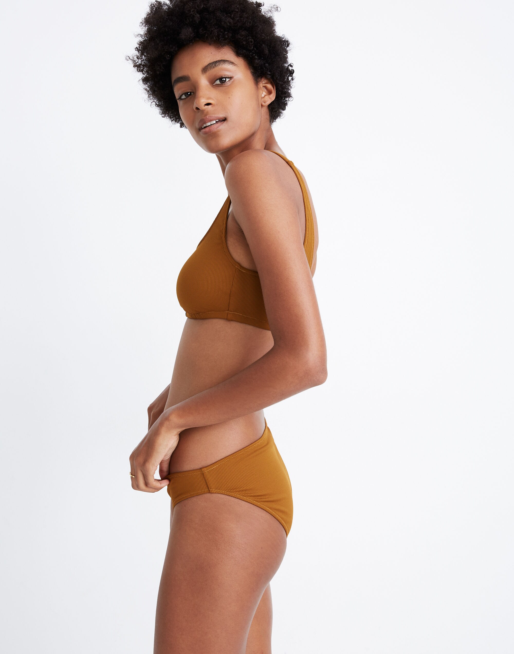 Madewell Second Wave Ribbed Classic Bikini Bottom