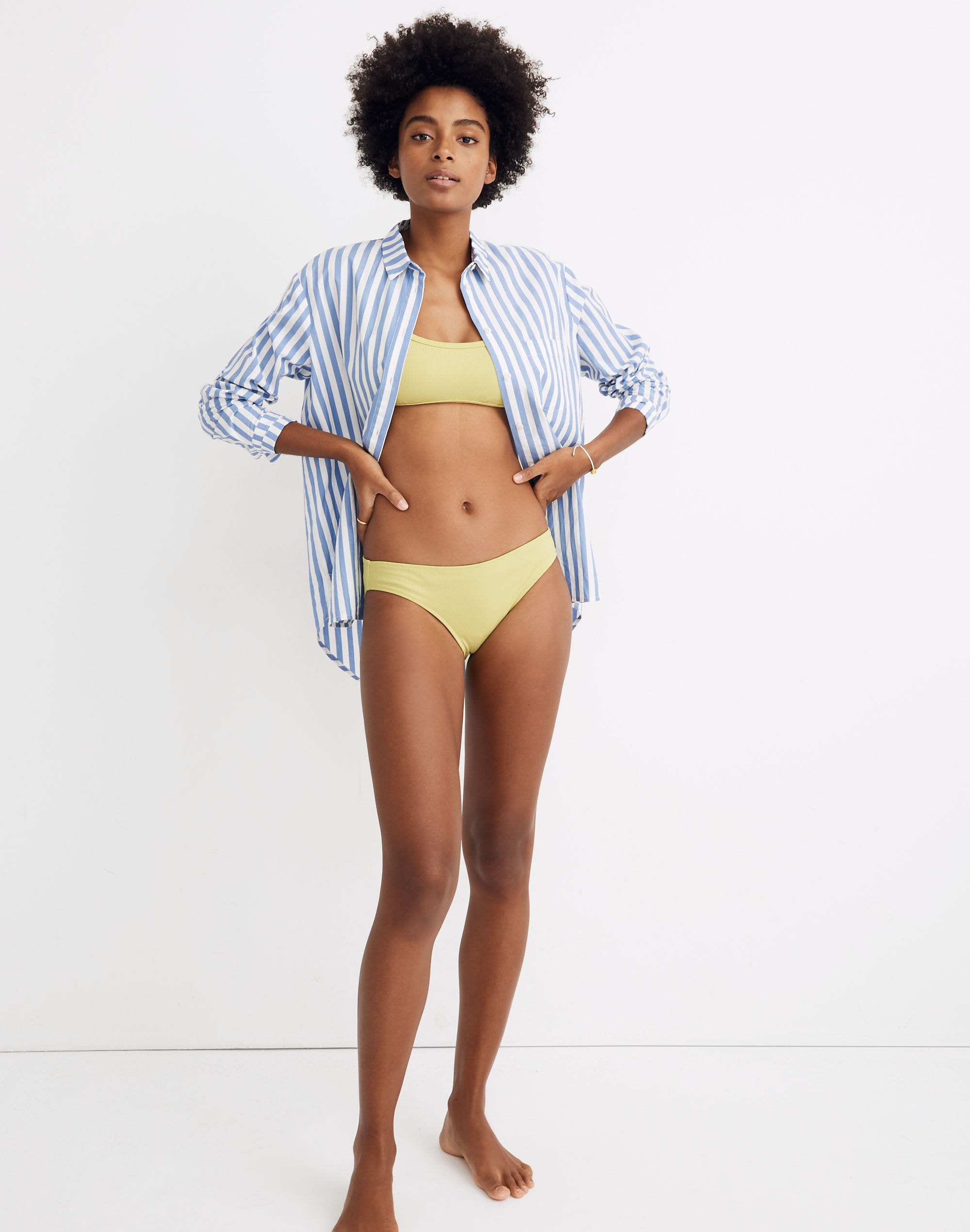 Madewell Second Wave Ribbed Classic Bikini Bottom
