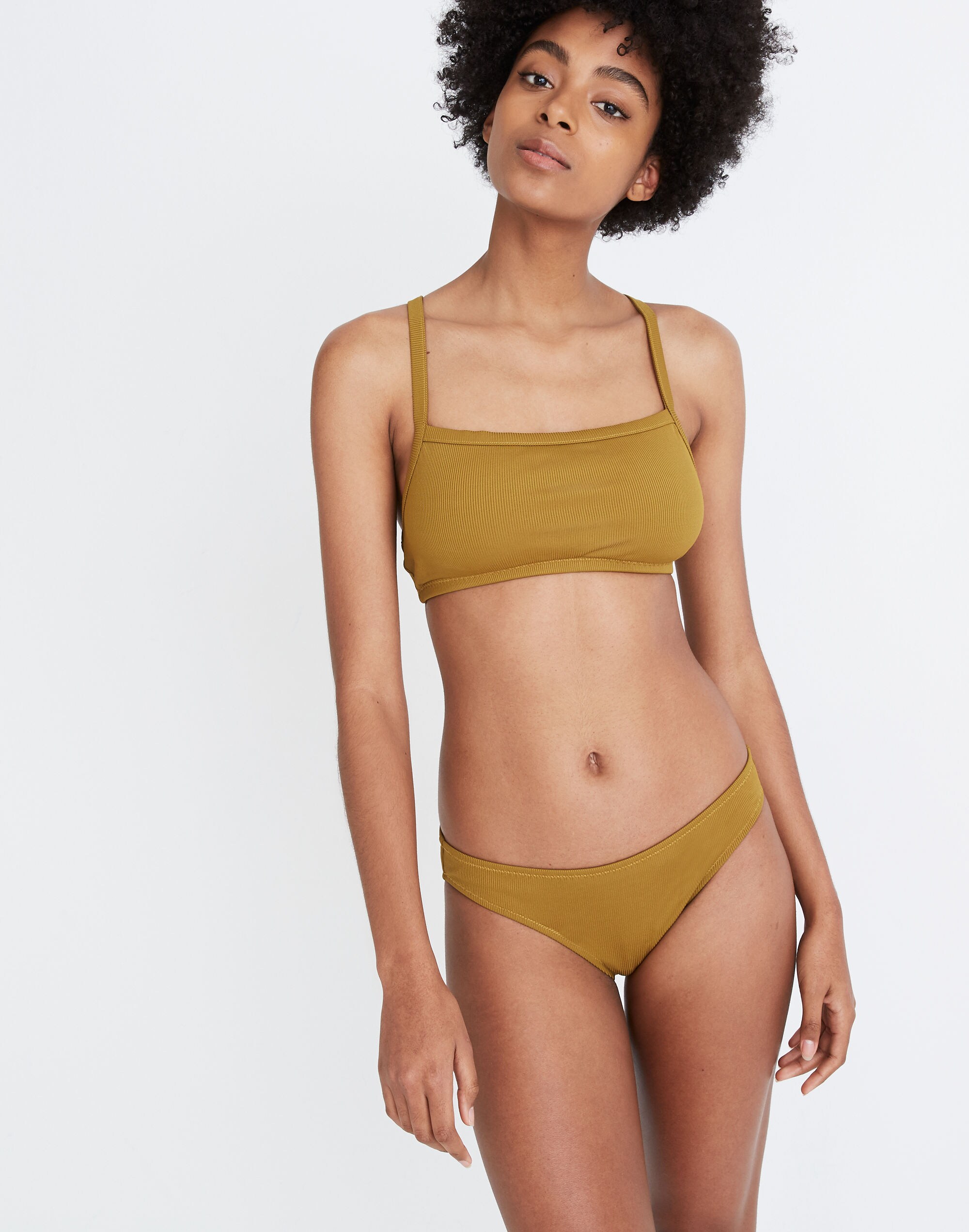 Madewell Second Wave Ribbed Classic Bikini Bottom