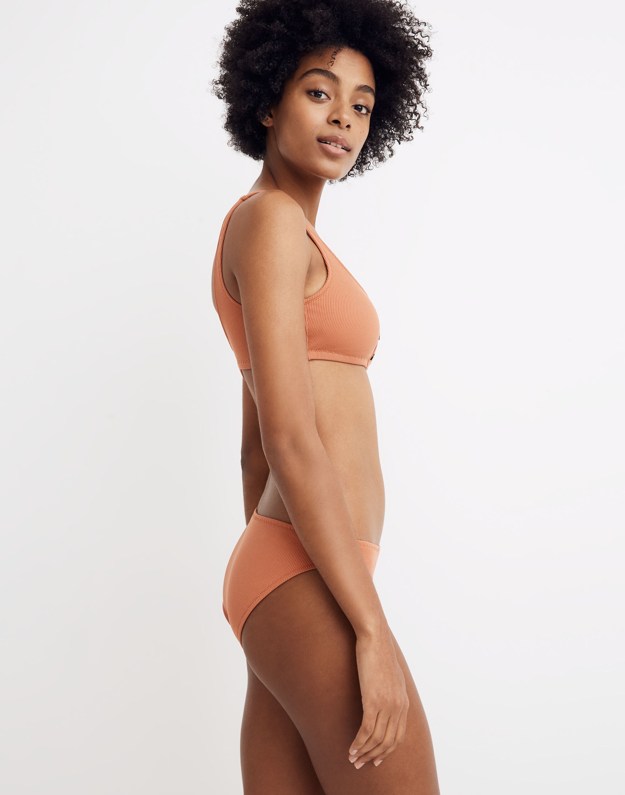 Madewell Second Wave Ribbed Classic Bikini Bottom