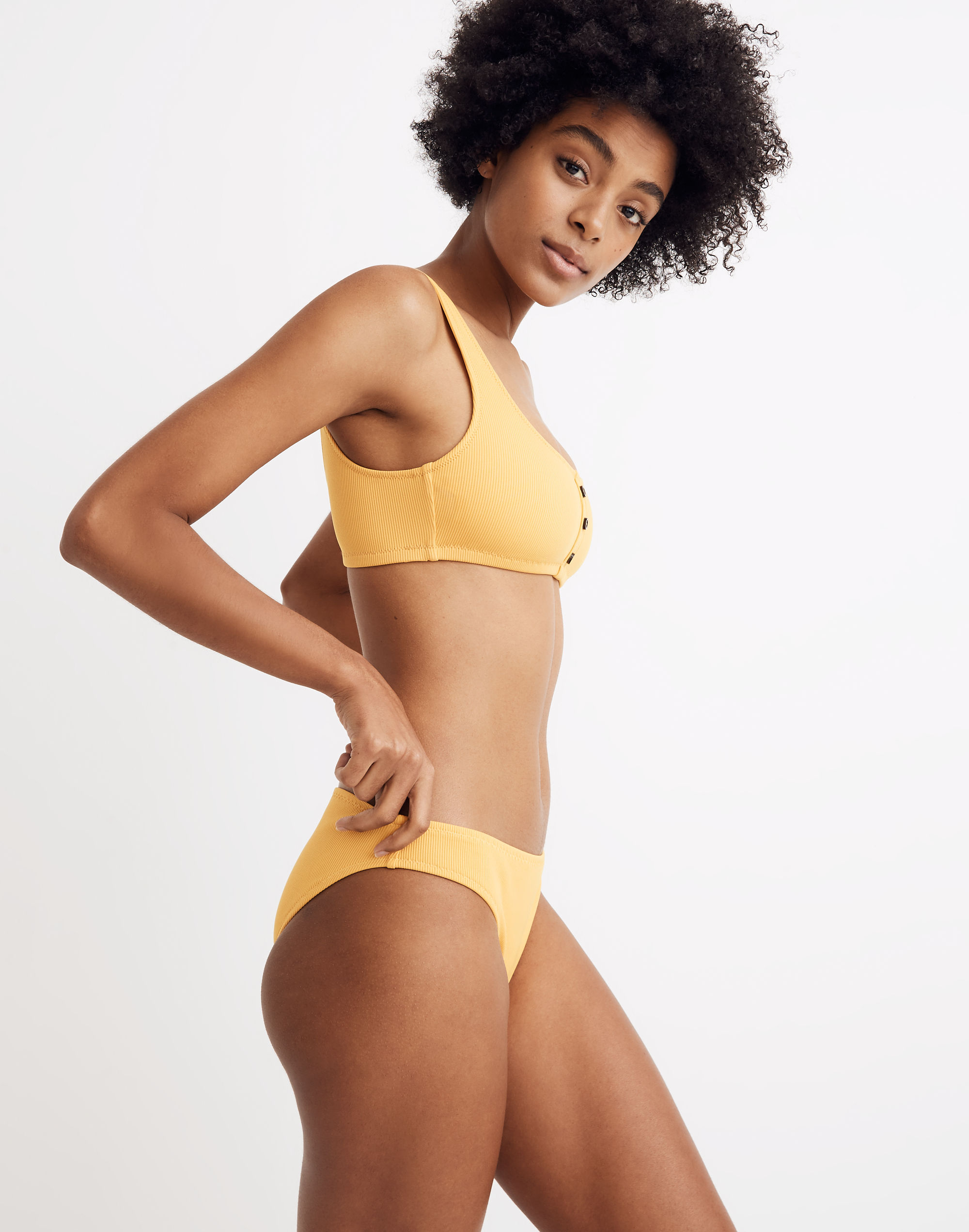 Madewell Second Wave Ribbed Classic Bikini Bottom