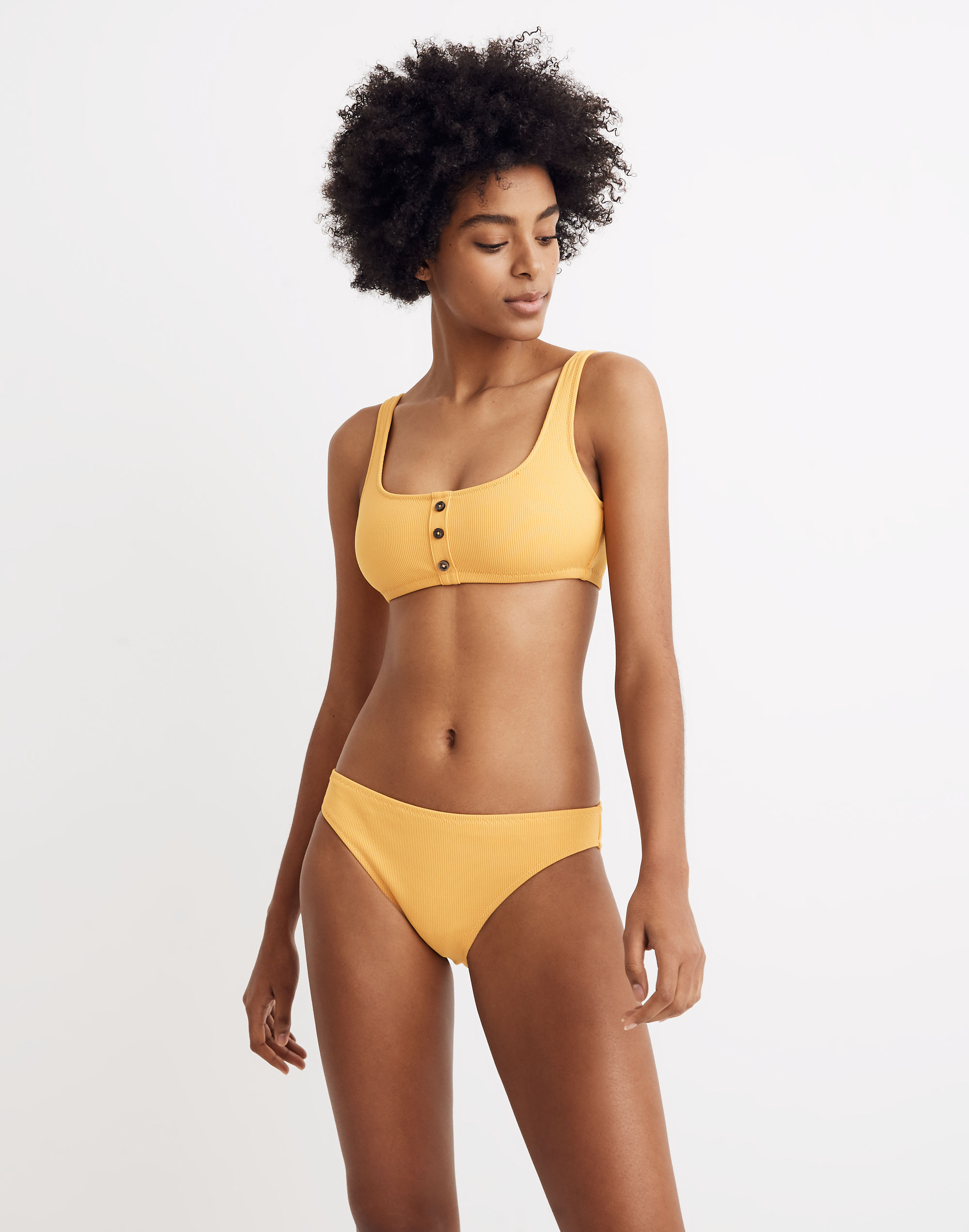Madewell Second Wave Ribbed Classic Bikini Bottom