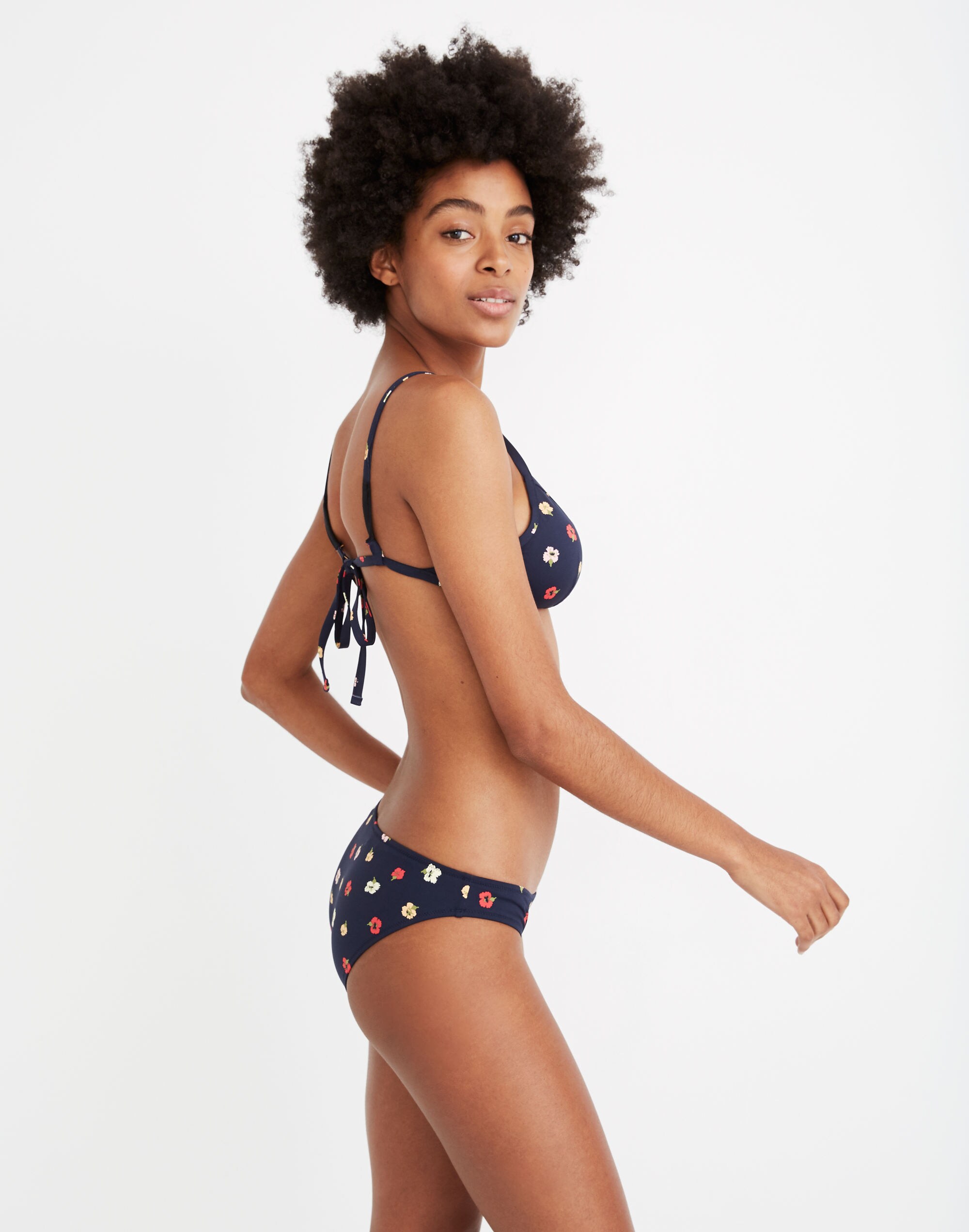 Madewell Second Wave Classic Bikini Bottom in Confetti Floral