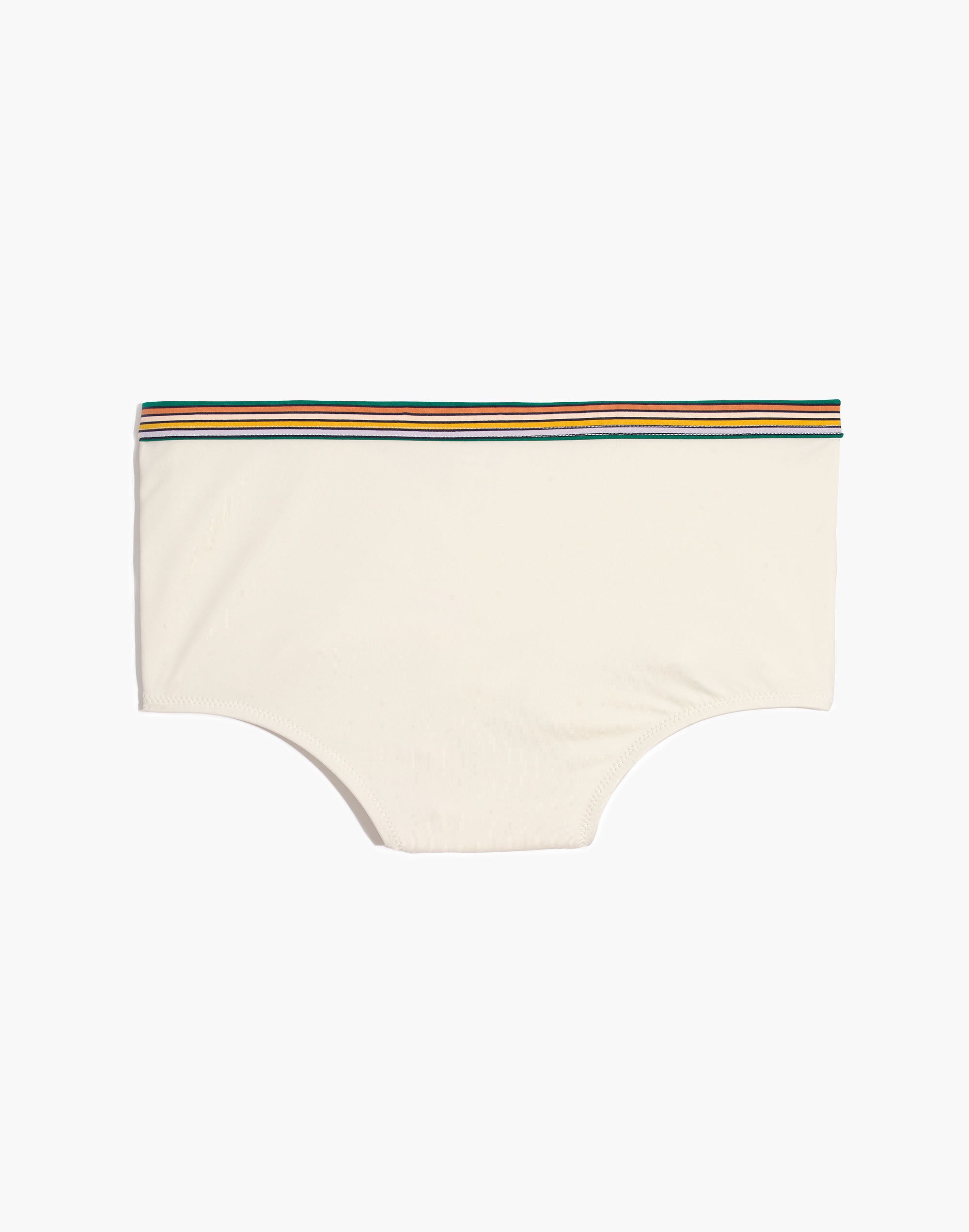 Madewell Second Wave Rainbow-Trimmed Retro High-Waisted Bikini Bottom