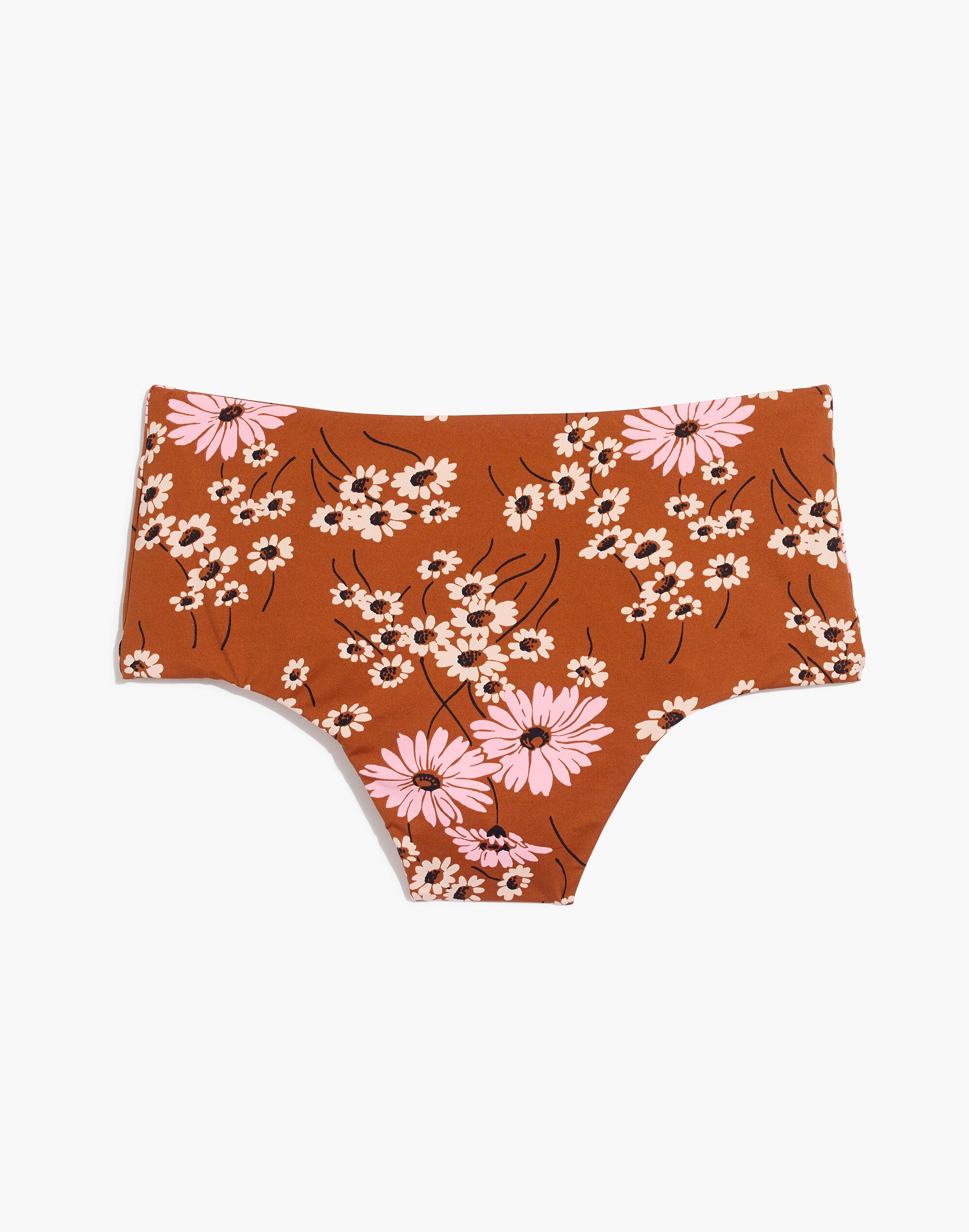 Madewell Second Wave Retro High-Waisted Bikini Bottom in Hillside Daisies