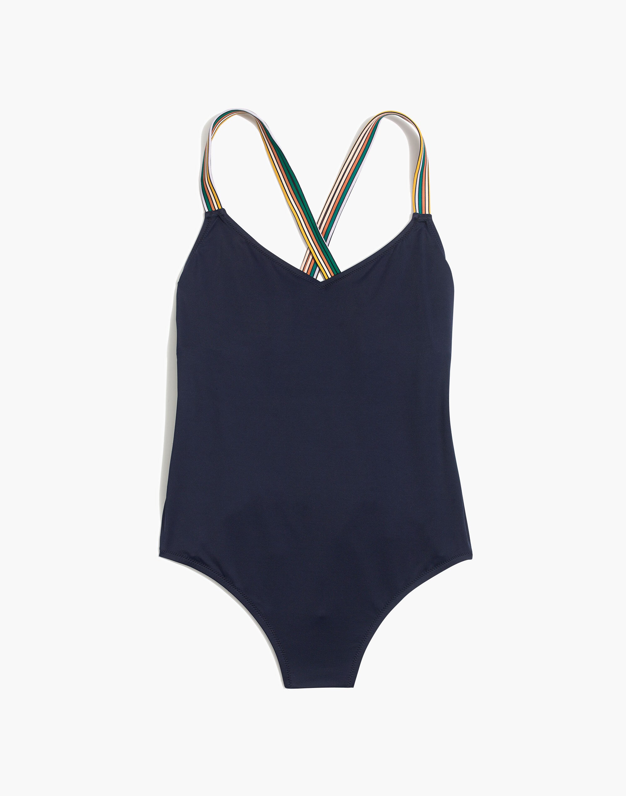 Madewell Second Wave Rainbow-Trimmed Crisscross One-Piece Swimsuit