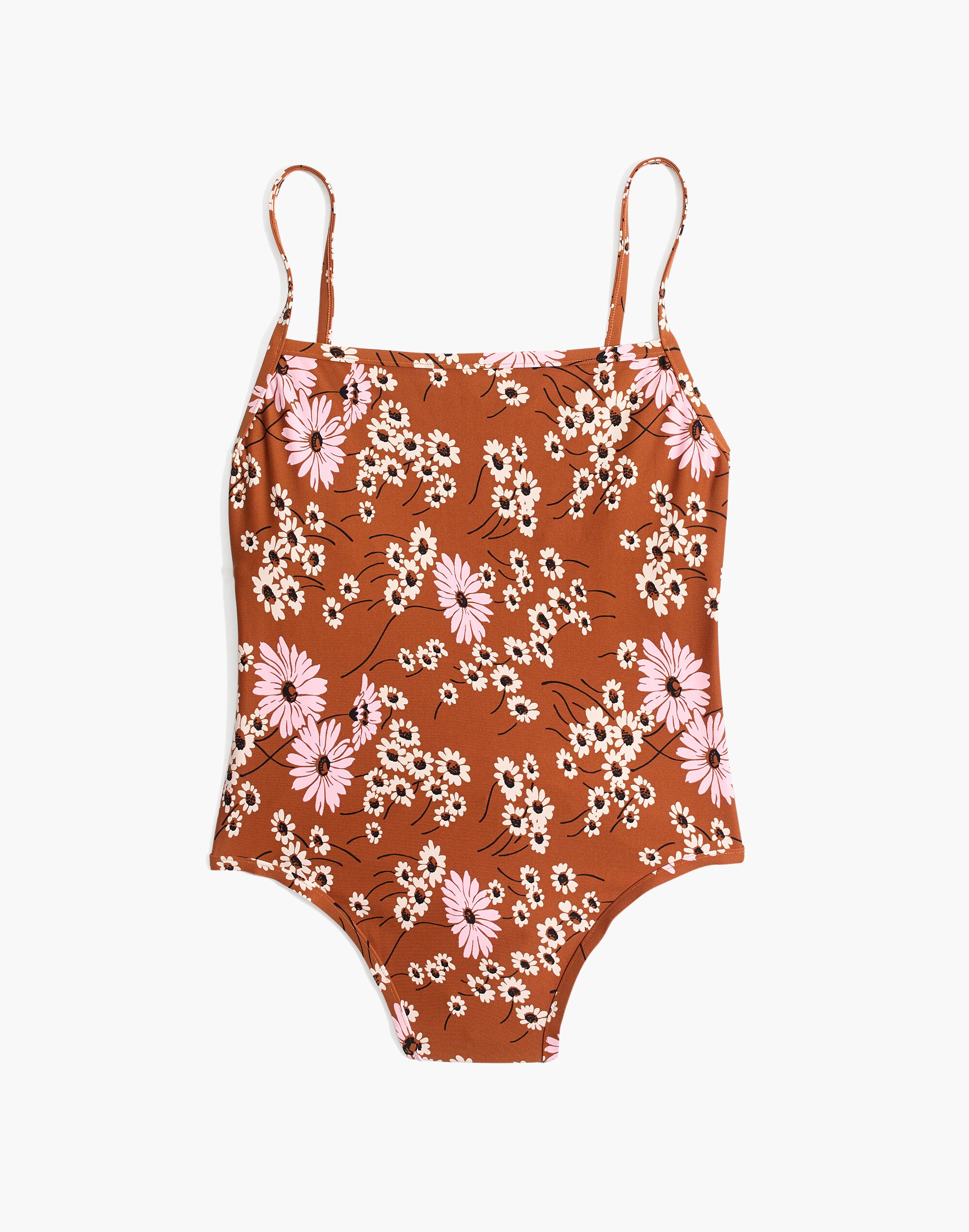 Madewell Second Wave Straight One-Piece Swimsuit in Hillside Daisies