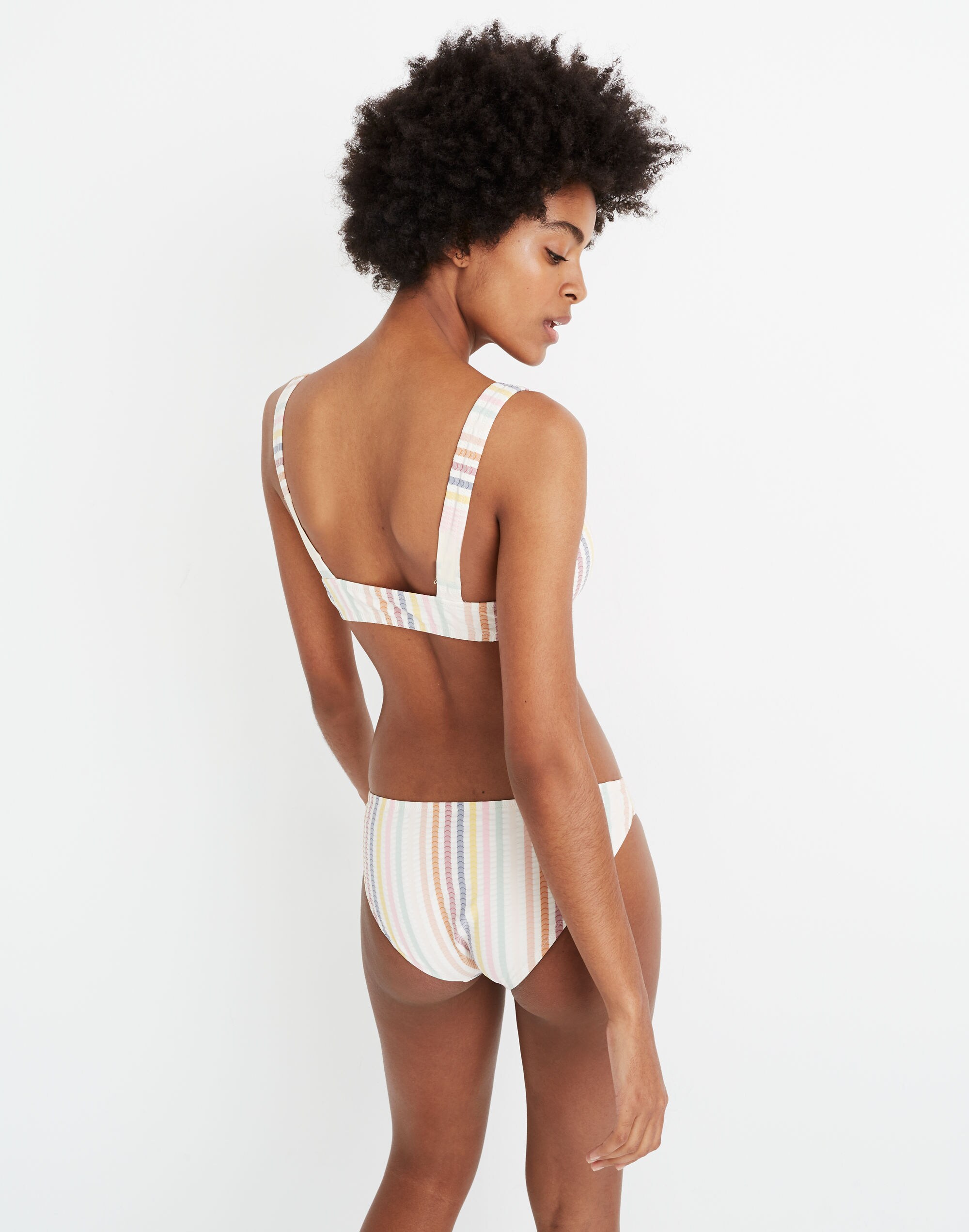 Madewell Tie-Front Bikini Top in Seersucker Stripe