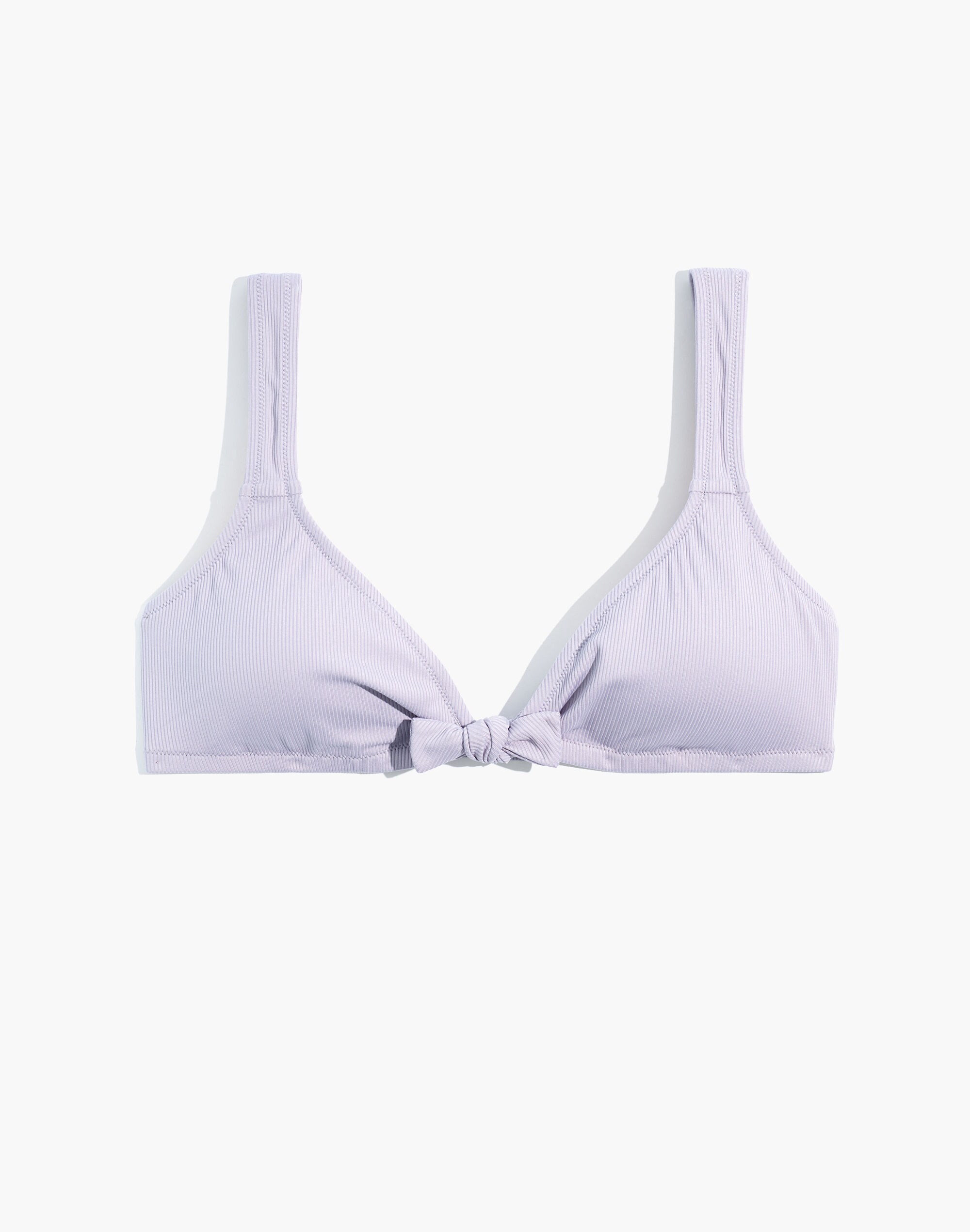 Madewell Second Wave Ribbed Tie-Front Bikini Top