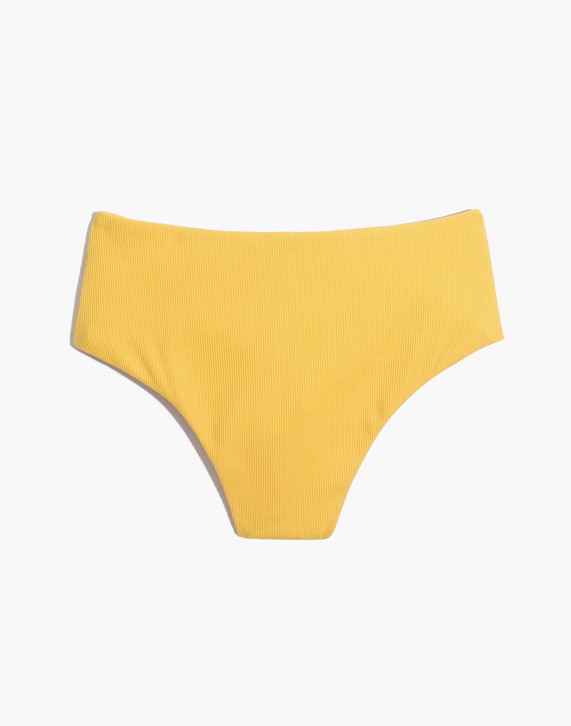 Madewell Second Wave Ribbed High-Waisted Bikini Bottom