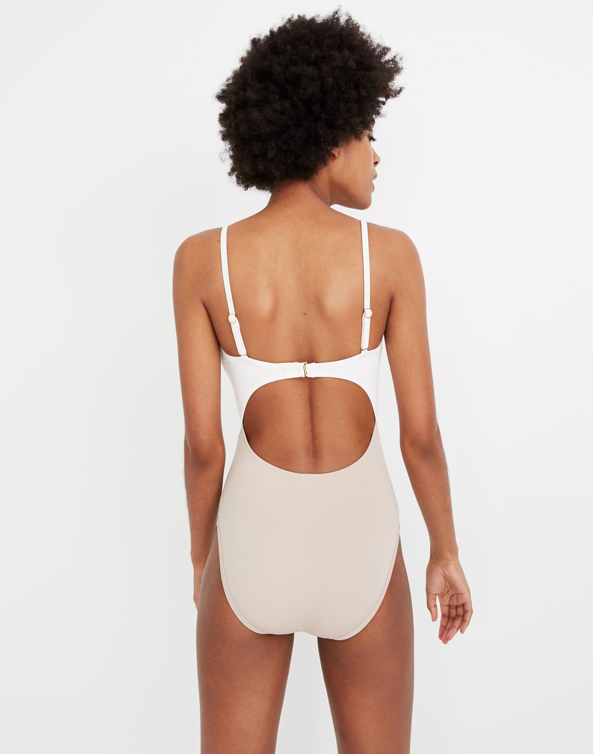 Madewell Second Wave Cutout One-Piece Swimsuit in Colorblock