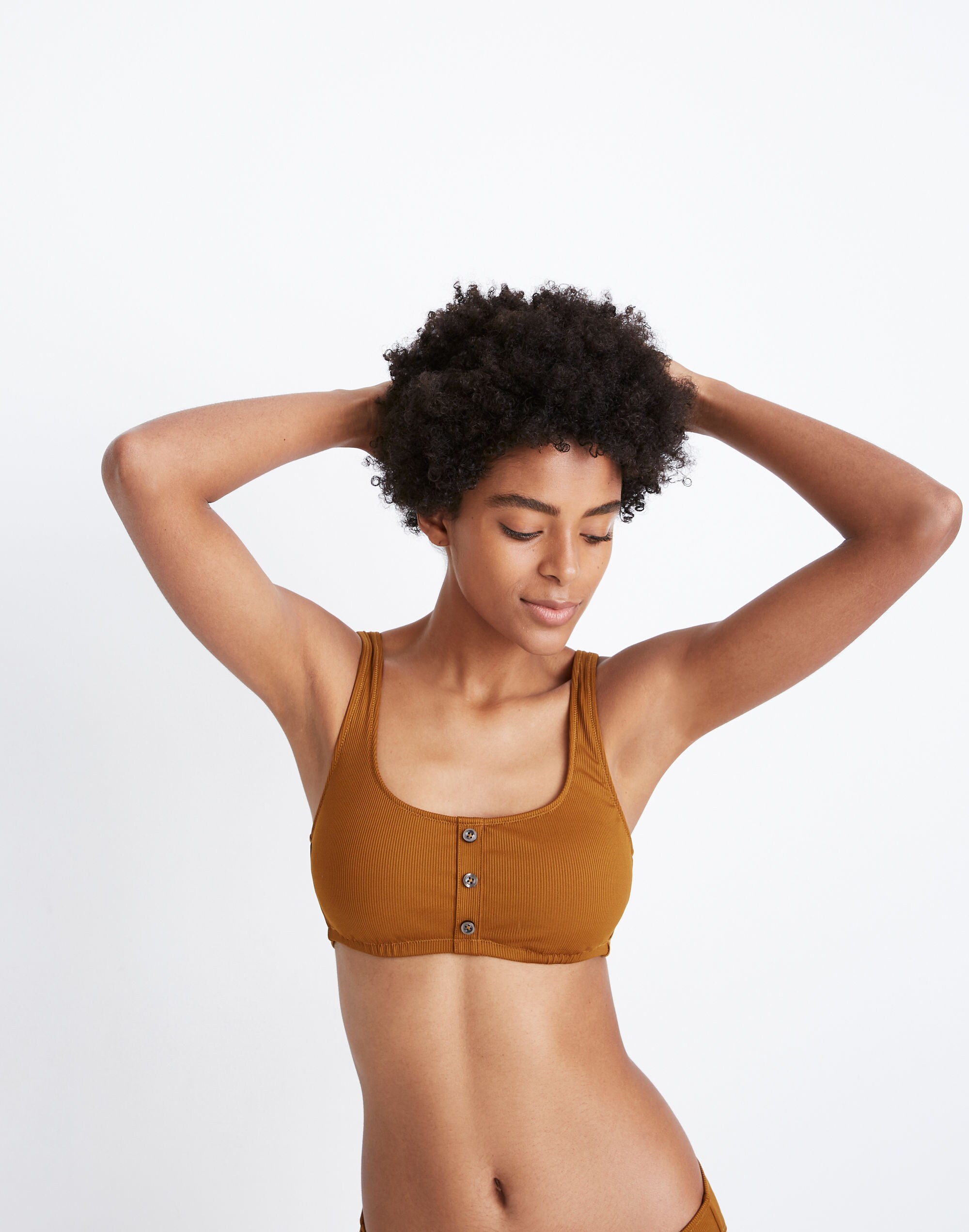 Madewell Second Wave Ribbed Henley Bikini Top