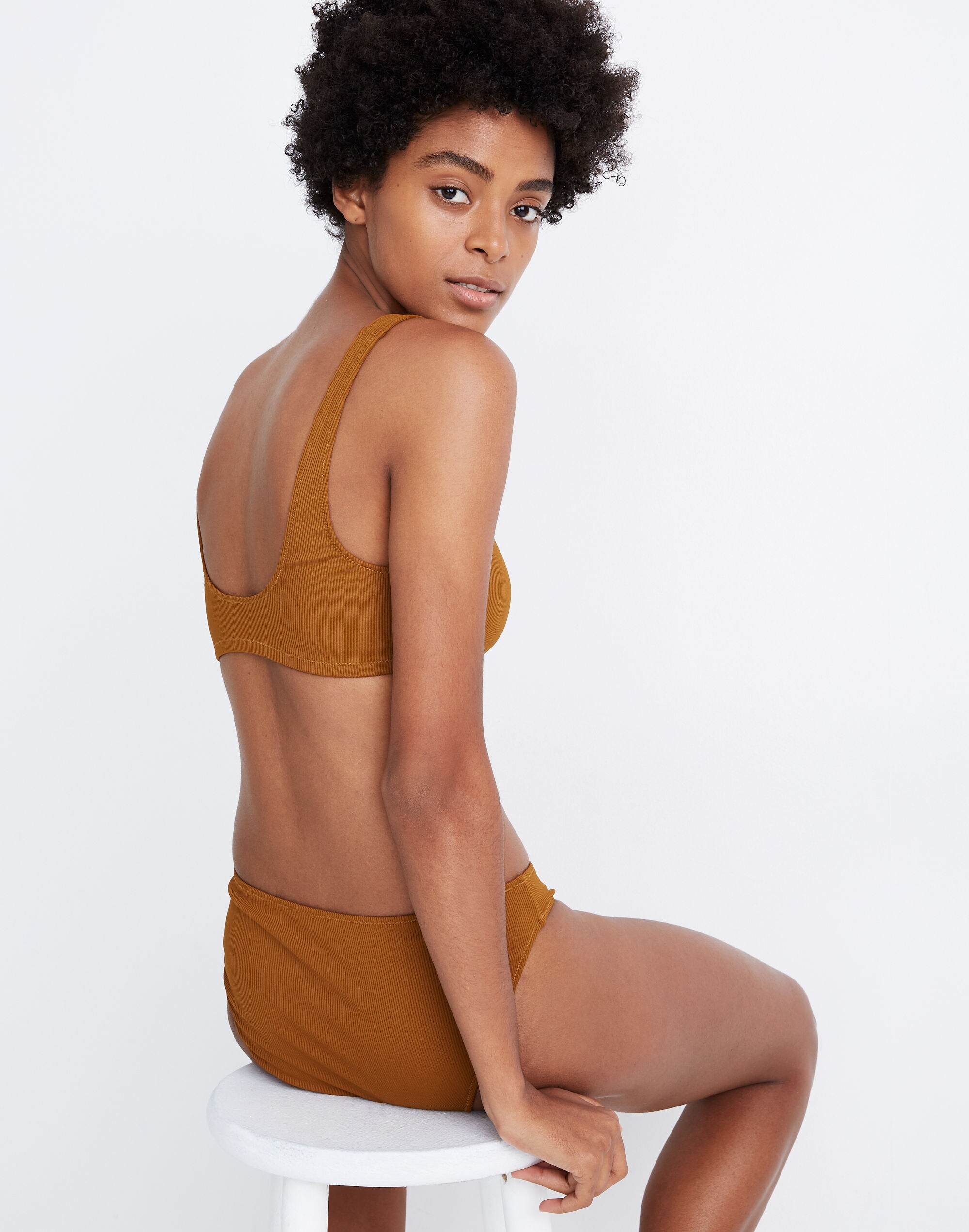 Madewell Second Wave Ribbed Henley Bikini Top