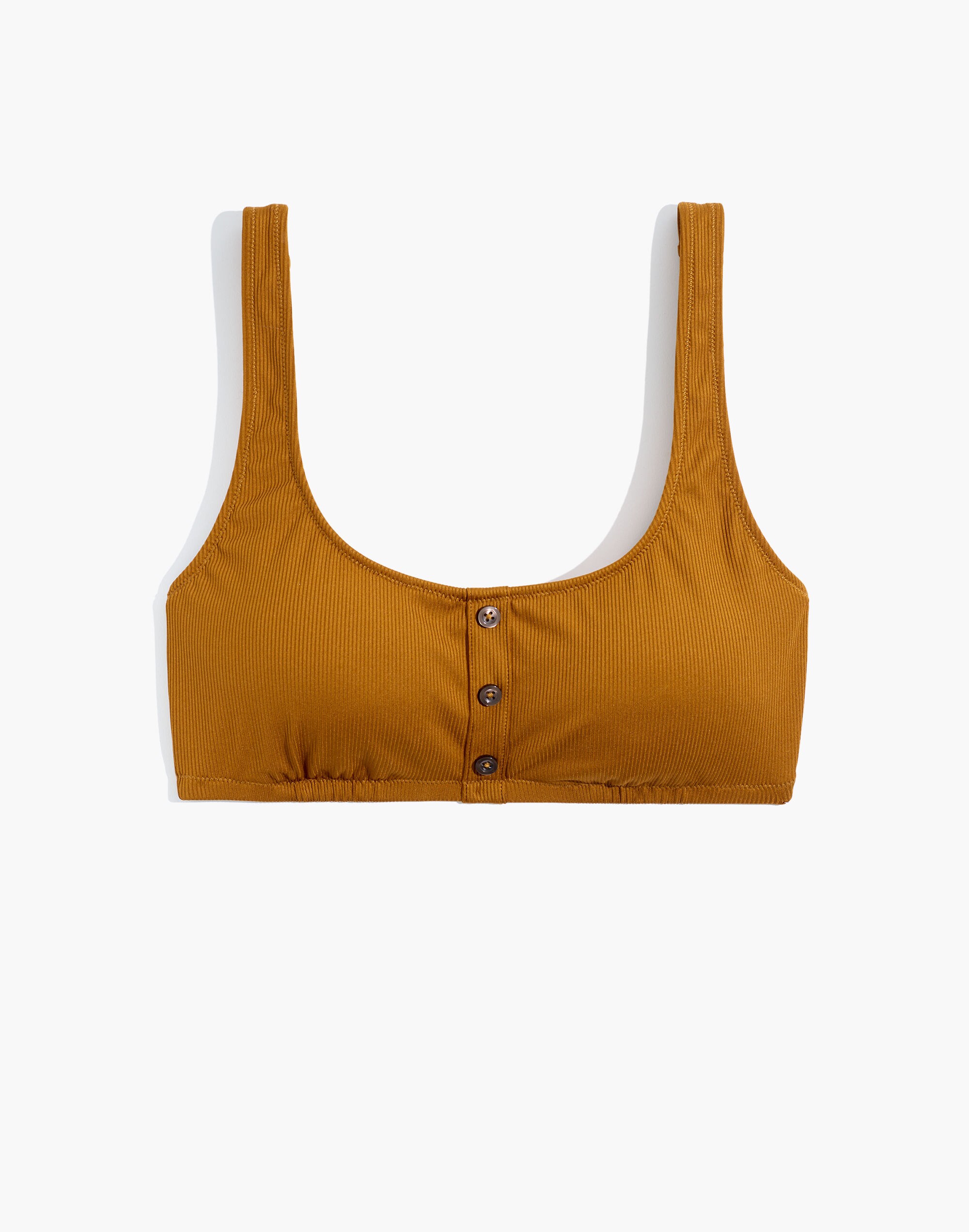 Madewell Second Wave Ribbed Henley Bikini Top