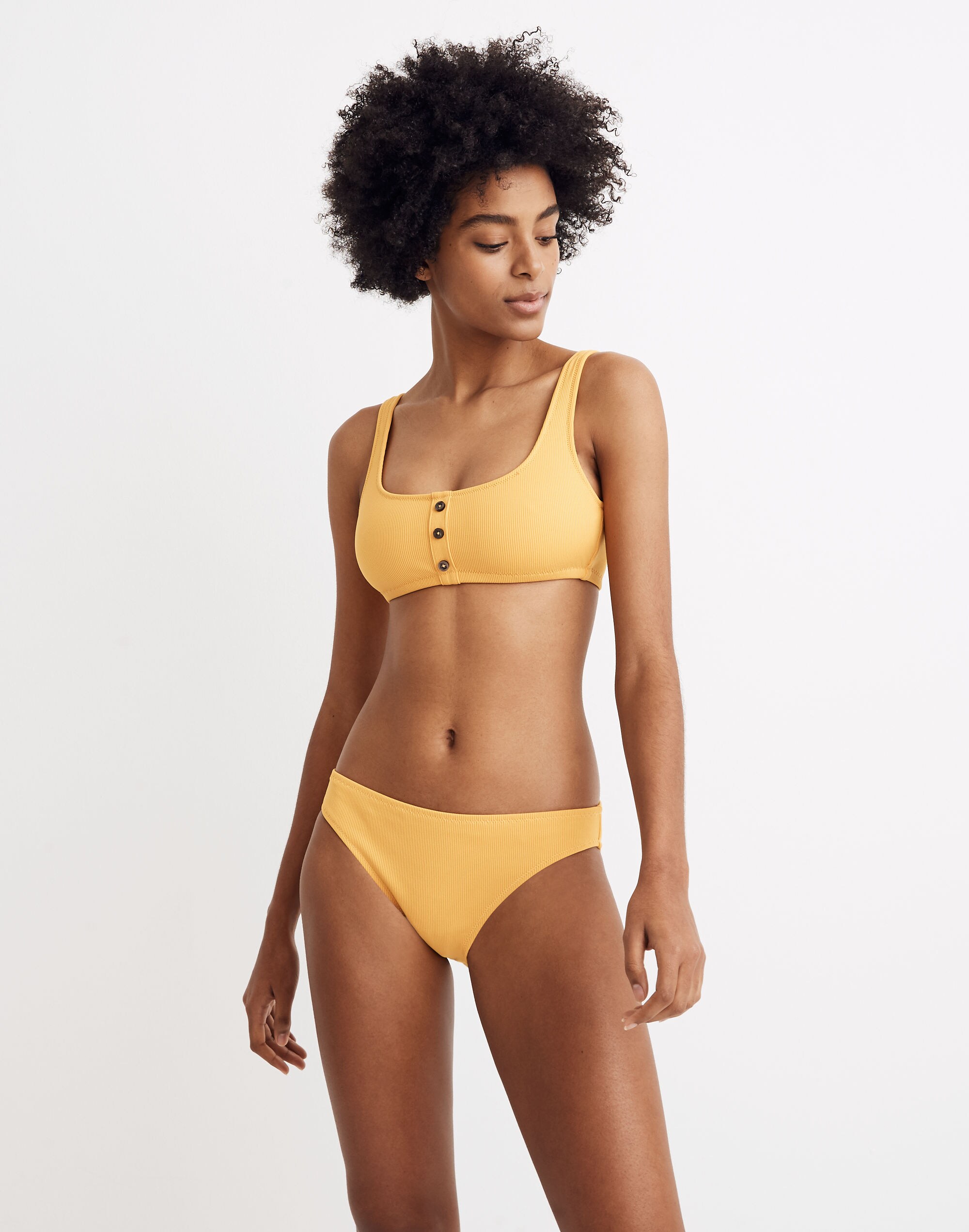 Madewell Second Wave Ribbed Henley Bikini Top