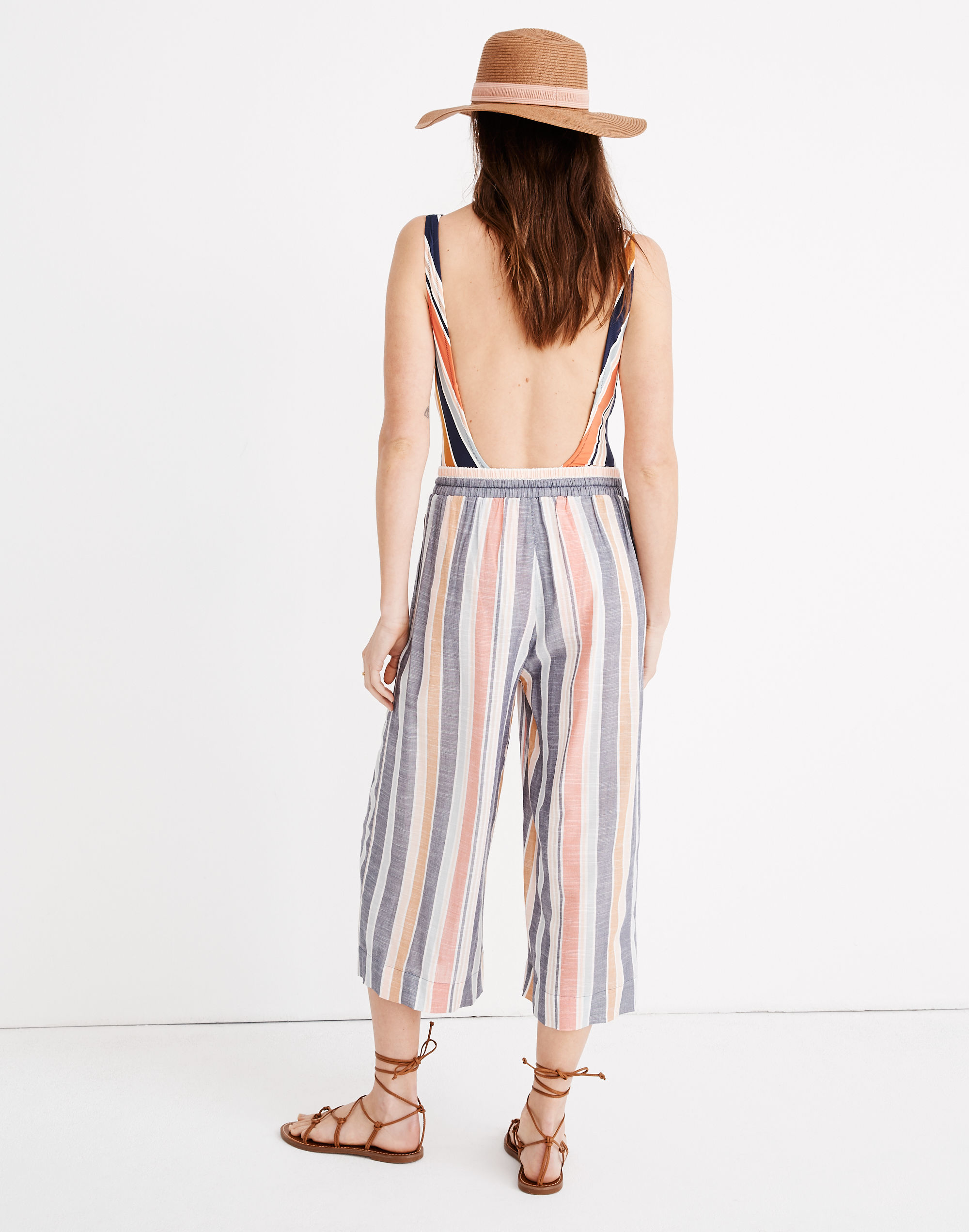 Huston Cover-Up Crop Pants in Towel Stripe