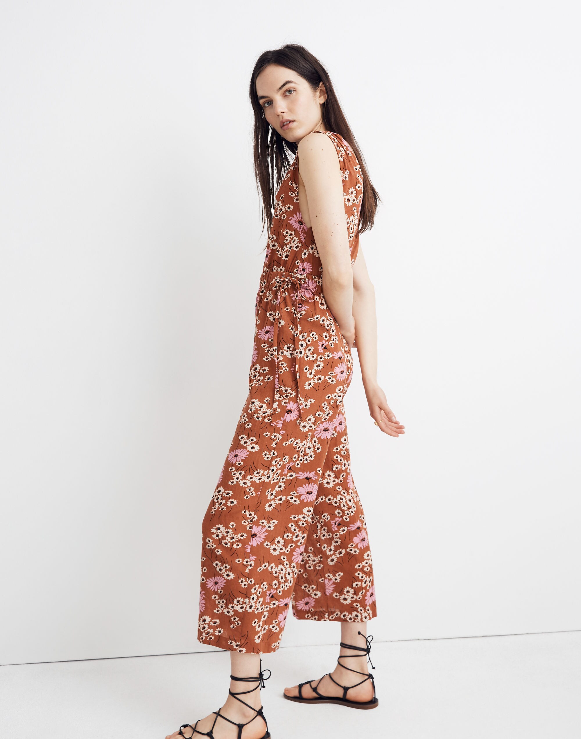 Waikiki Cover-Up Jumpsuit in Hillside Daisies