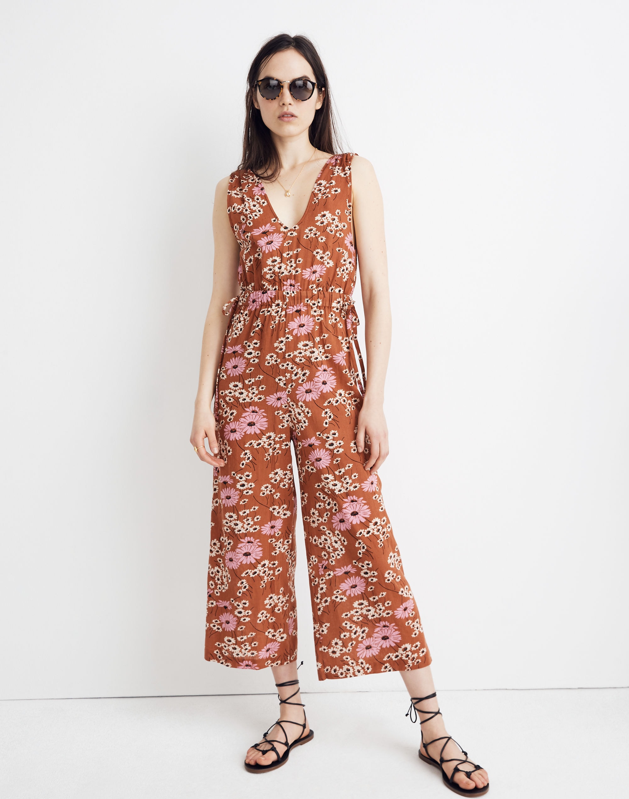 Waikiki Cover-Up Jumpsuit in Hillside Daisies