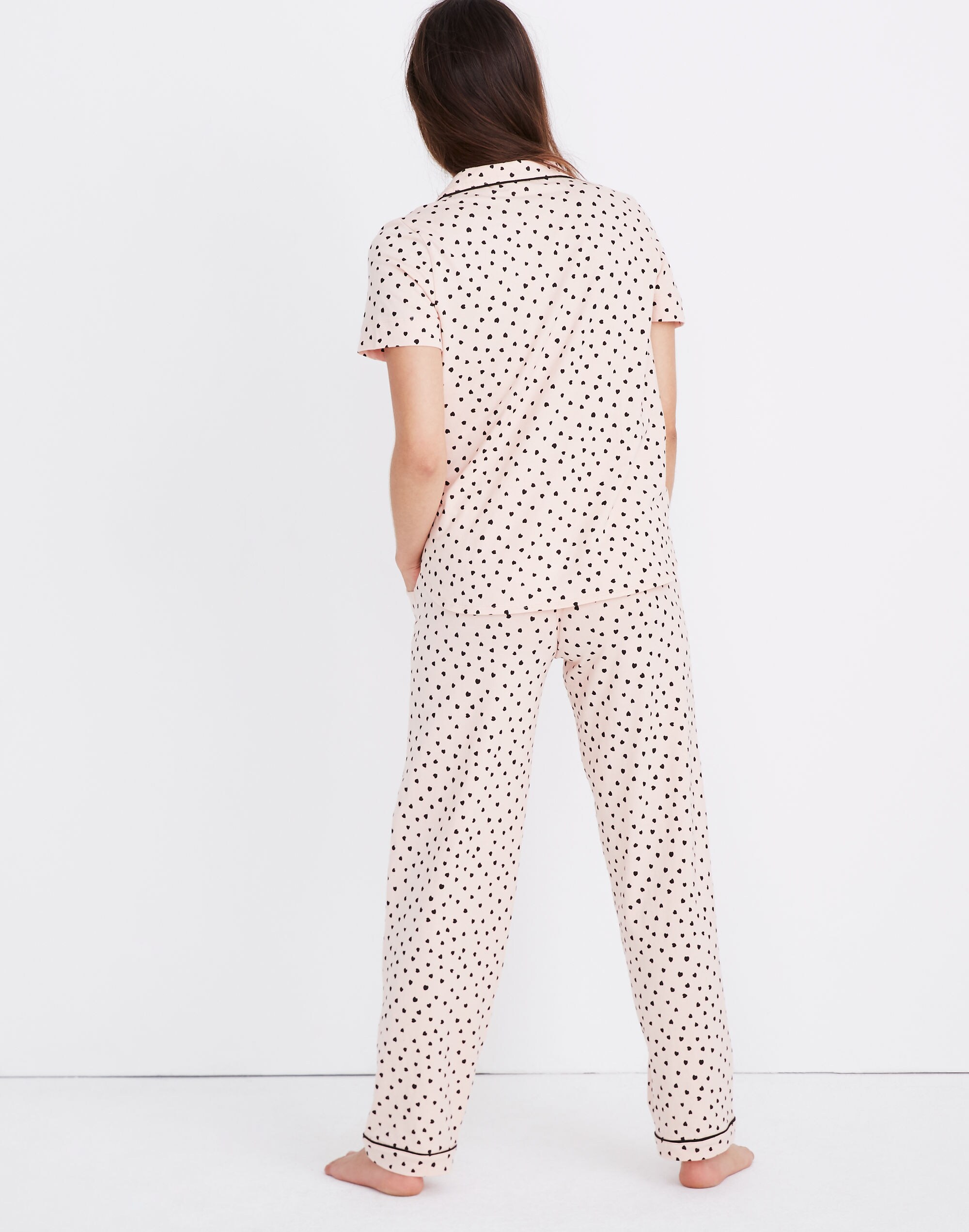 Knit Bedtime Pajama Set in Painted Hearts