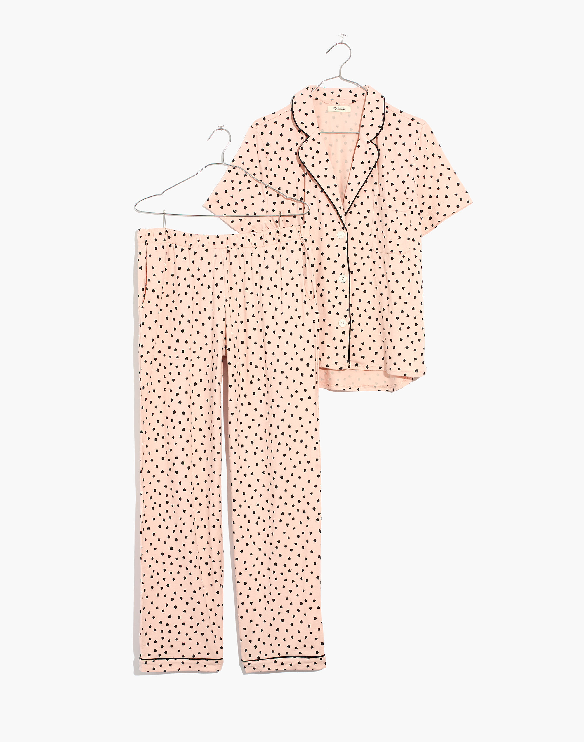 Knit Bedtime Pajama Set in Painted Hearts