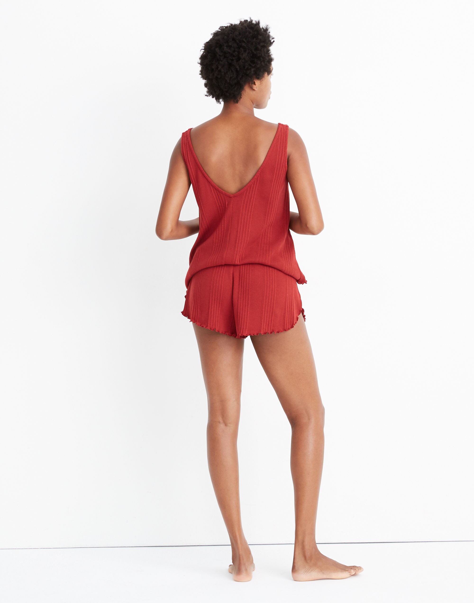 Ribbed Knit Pajama Shorts