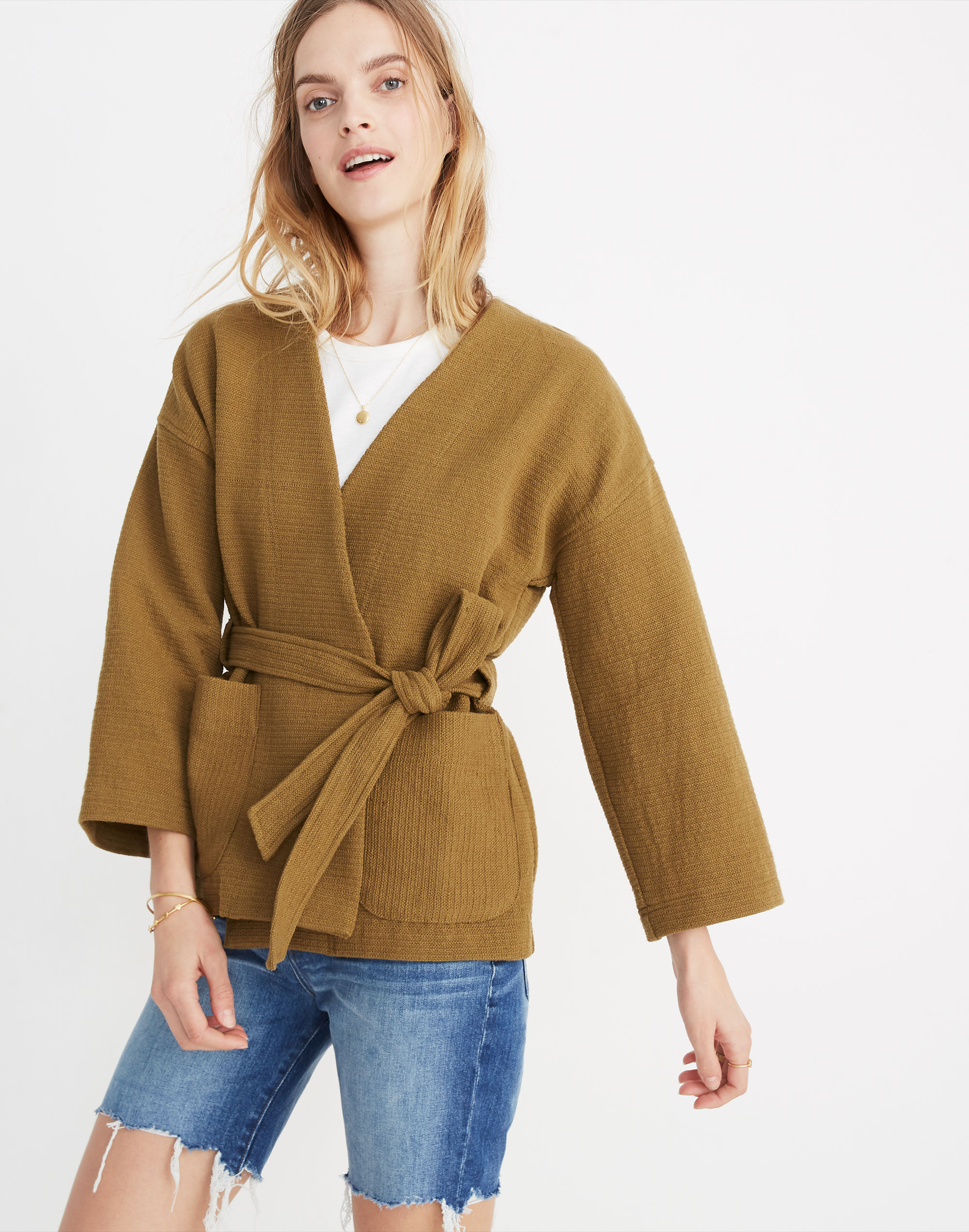 Texture &amp; Thread Wrap Jacket